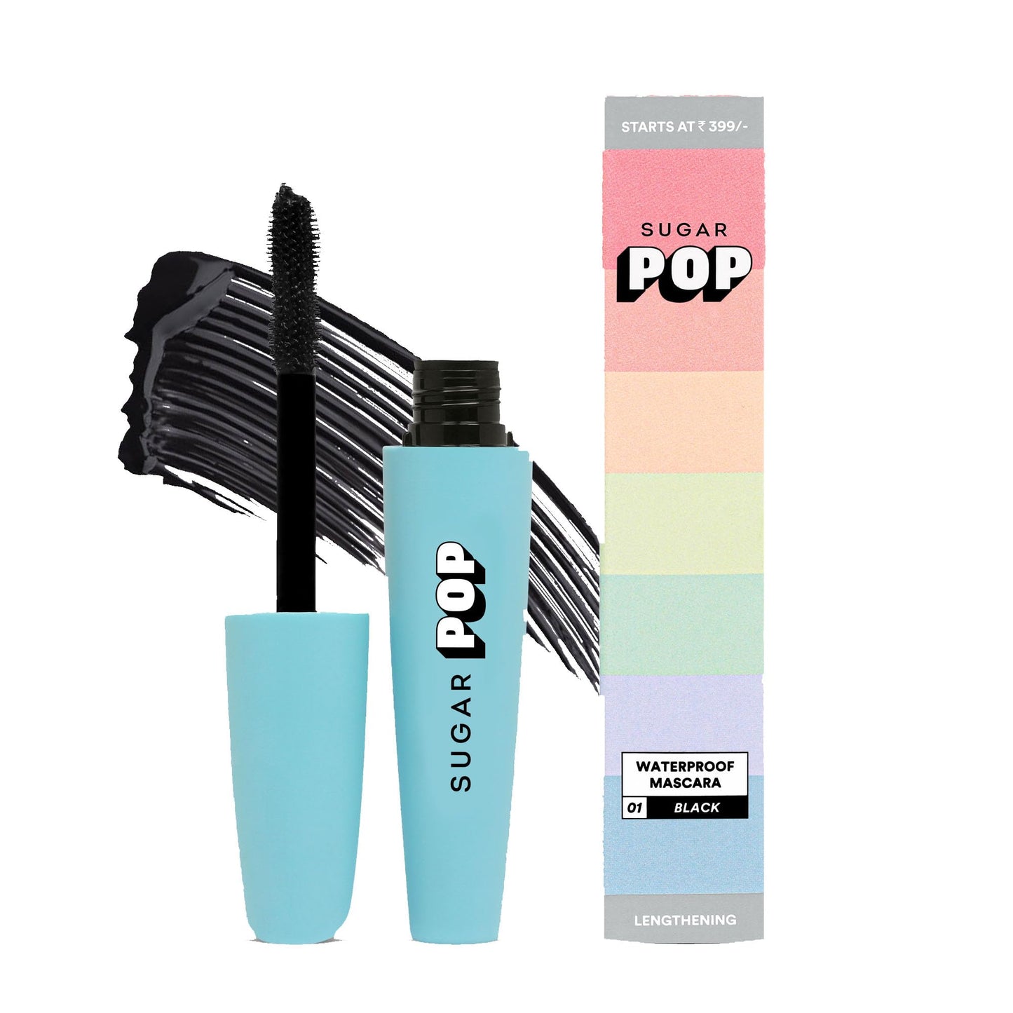 SUGAR POP Waterproof Mascara - 01 Black | Lengthening, Smudge-proof & Clump-free | 8 gms - SaumyasStore