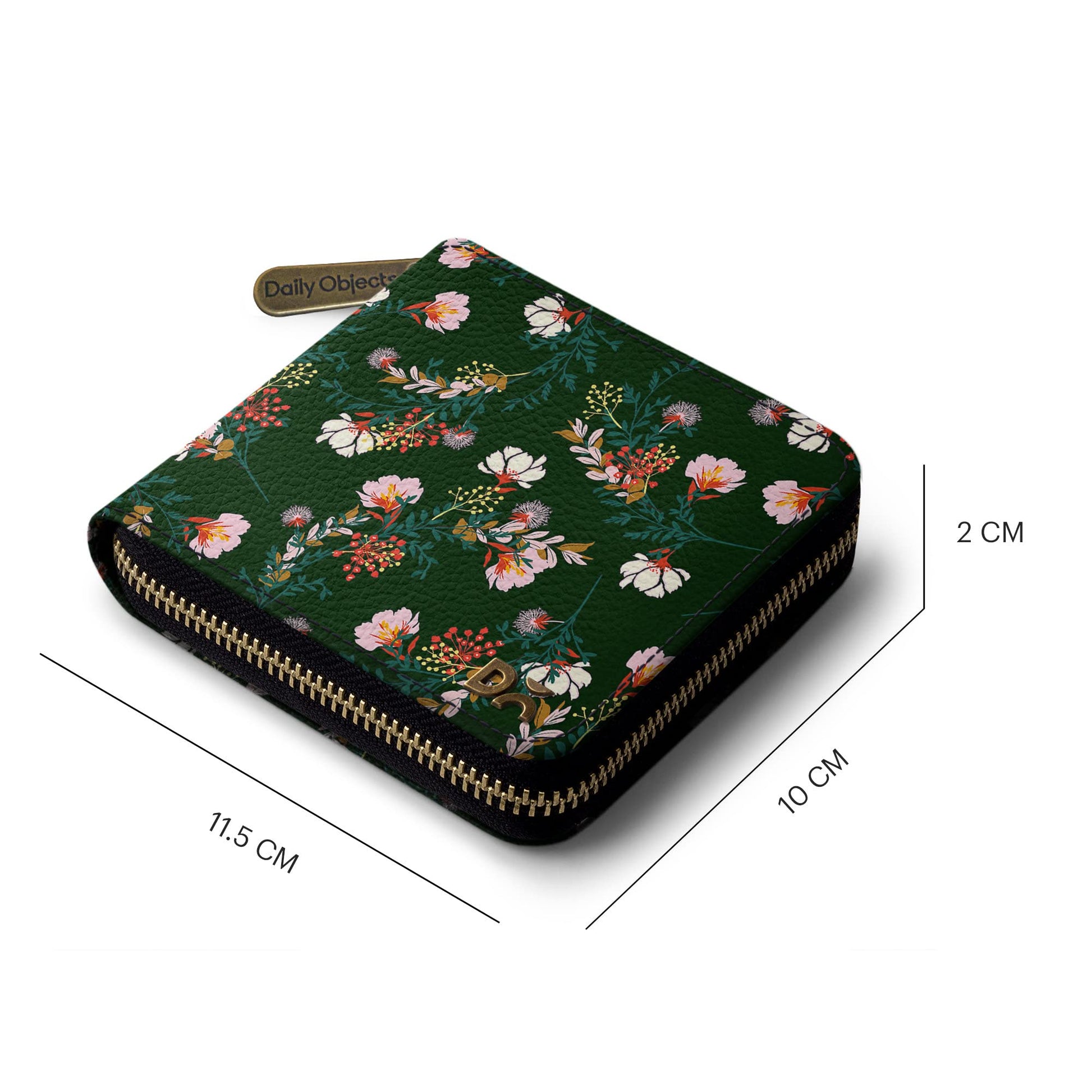 DailyObjects Lush Midnight Women's Zip Card and Coin Wallet | Made with Vegan Leather | Carefully Handcrafted | Slim and Easy to Fit in Pocket - SaumyasStore