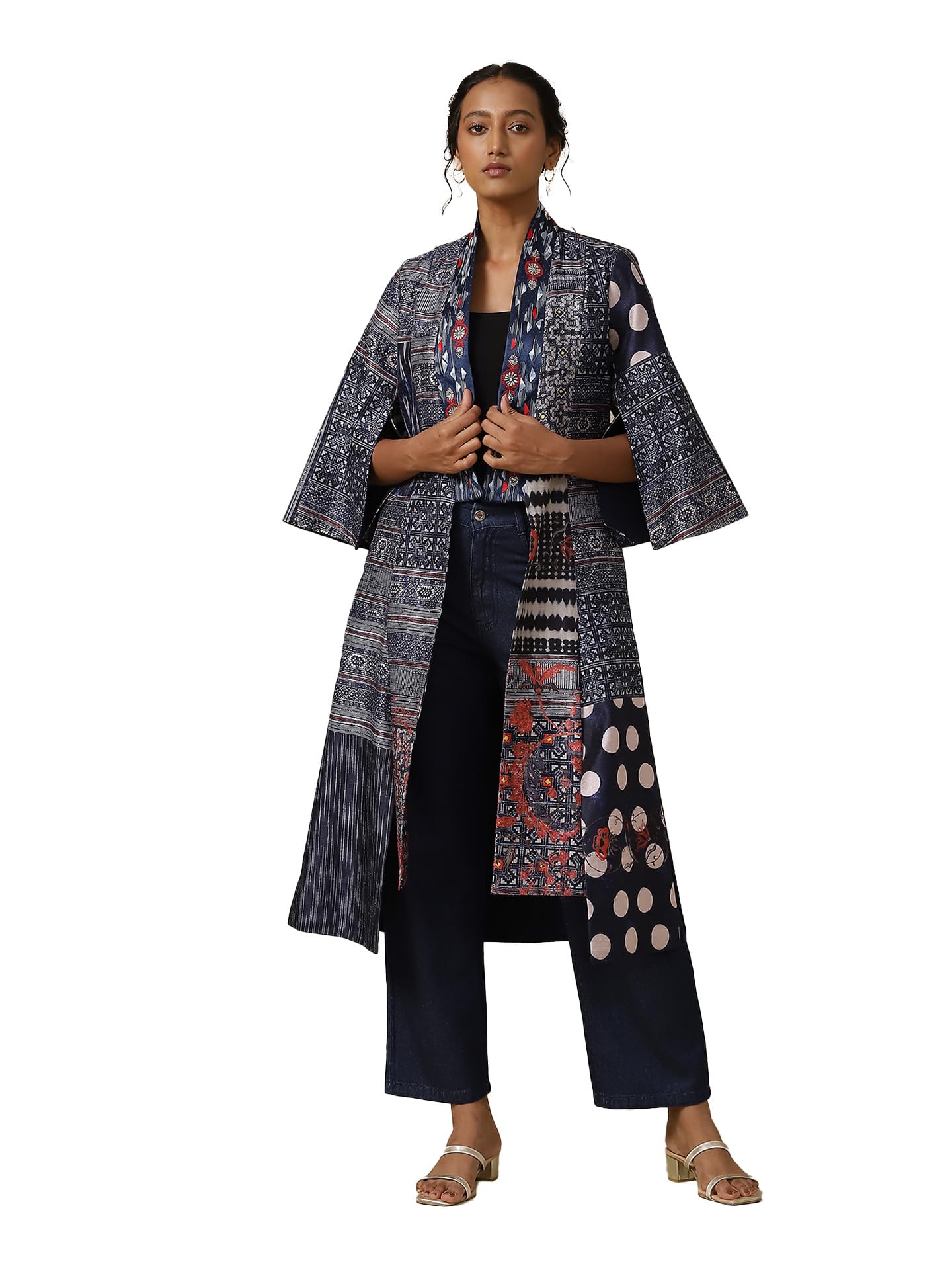 Aarke Ritu Kumar Indigo Printed Jacket - SaumyasStore