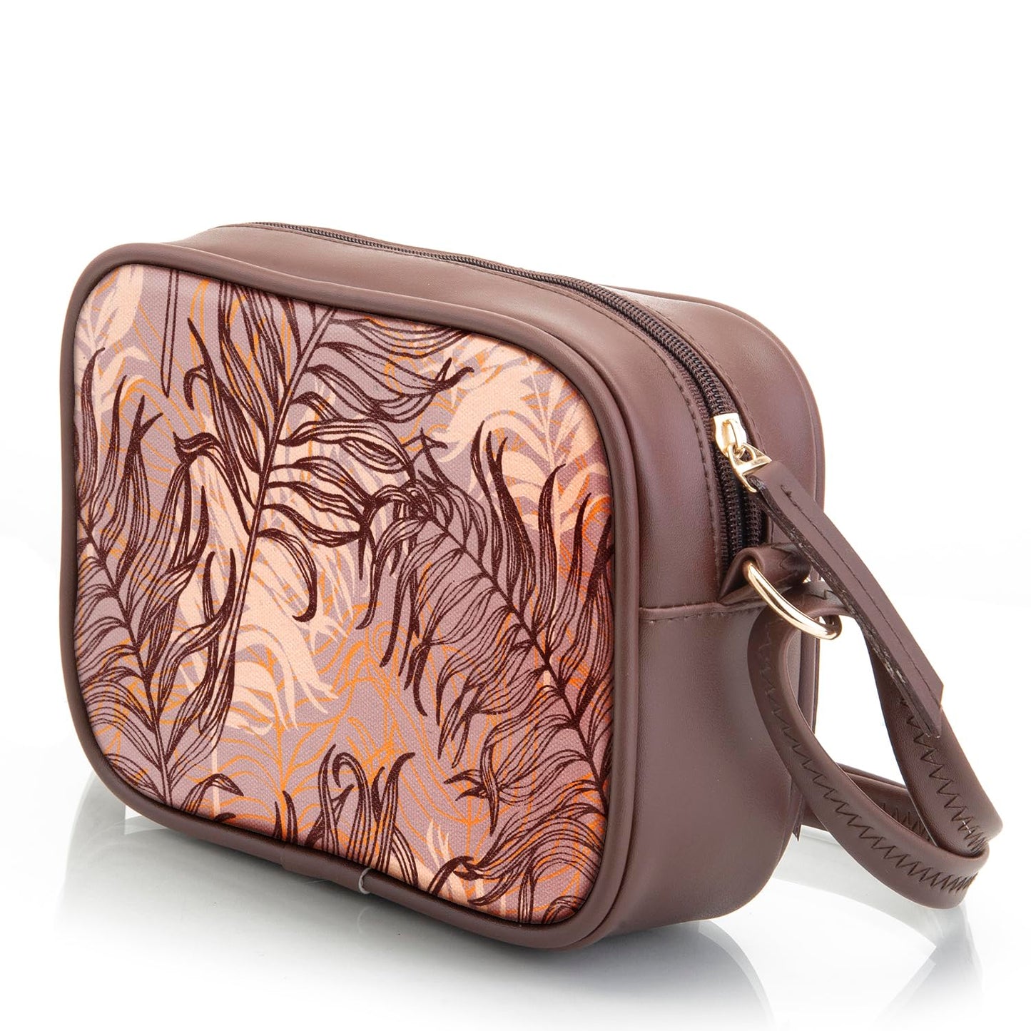 SACCI MUCCI Boxy Shoulder Sling Crossbody Bag for Women, Stylish Sling Bag For Girls, Ladies Purse, Shoulder Bag, Gift for Girls - Botanical (Brown) - SaumyasStore