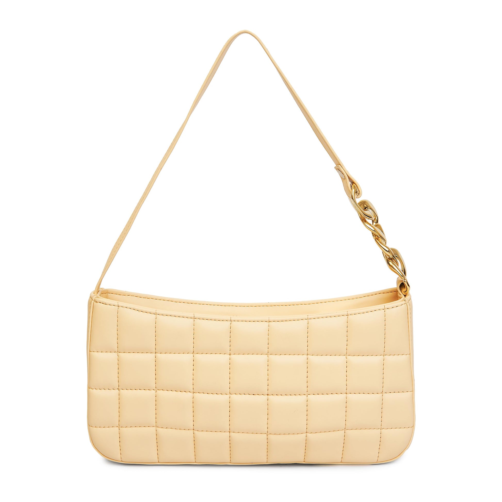 KLEIO Vegan Leather Quilted Elegant Sling Bag For Women with Zip Closure (Cream) | Casual Crossbody Bag for Girls for Everyday Use | Suitable for Parties, Functions, College & Office - SaumyasStore