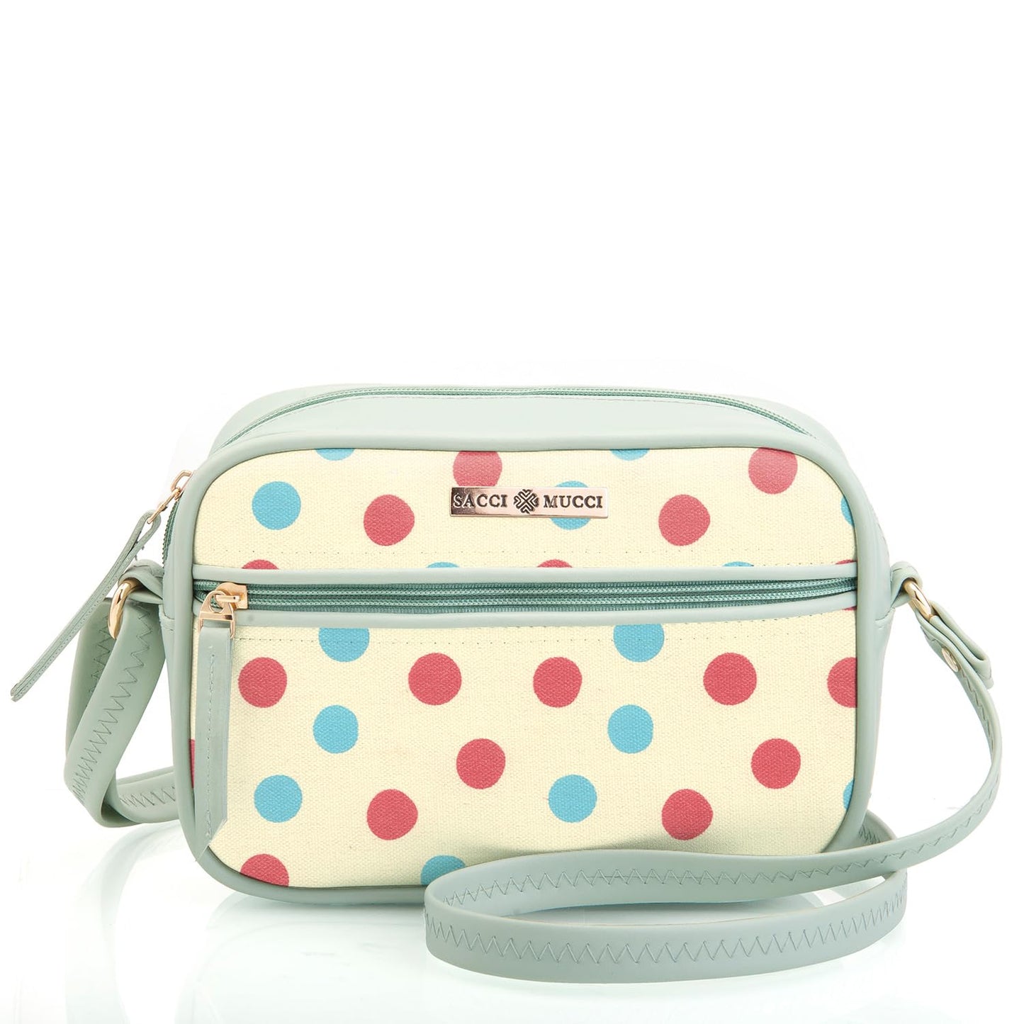 SACCI MUCCI Boxy Shoulder Sling Crossbody Bag for Women, Stylish Sling Bag For Girls, Ladies Purse, Shoulder Bag, Gift for Girls - Cute Polka (Mint Green) - SaumyasStore
