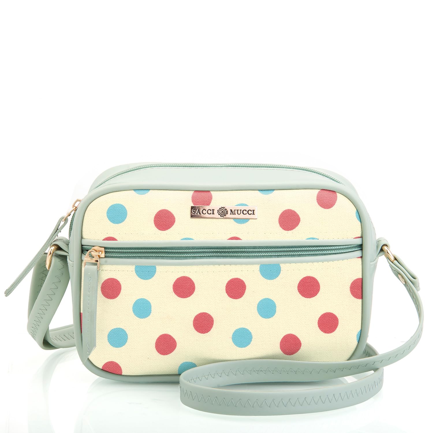 SACCI MUCCI Boxy Shoulder Sling Crossbody Bag for Women, Stylish Sling Bag For Girls, Ladies Purse, Shoulder Bag, Gift for Girls - Cute Polka (Mint Green) - SaumyasStore