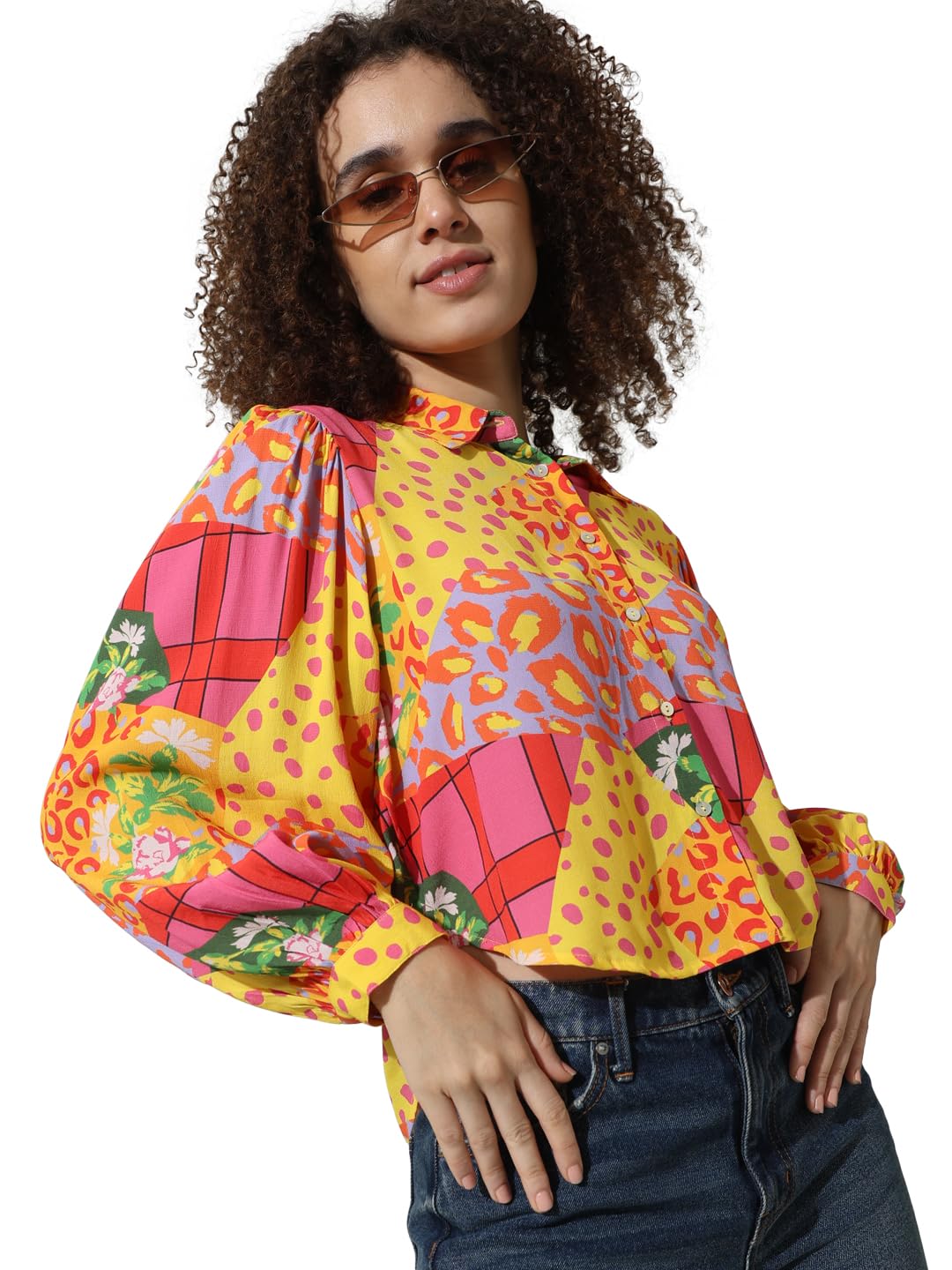 ONLY Women's Relaxed Fit Shirt (15334402-Fuchsia Pink_Fuchsia - SaumyasStore