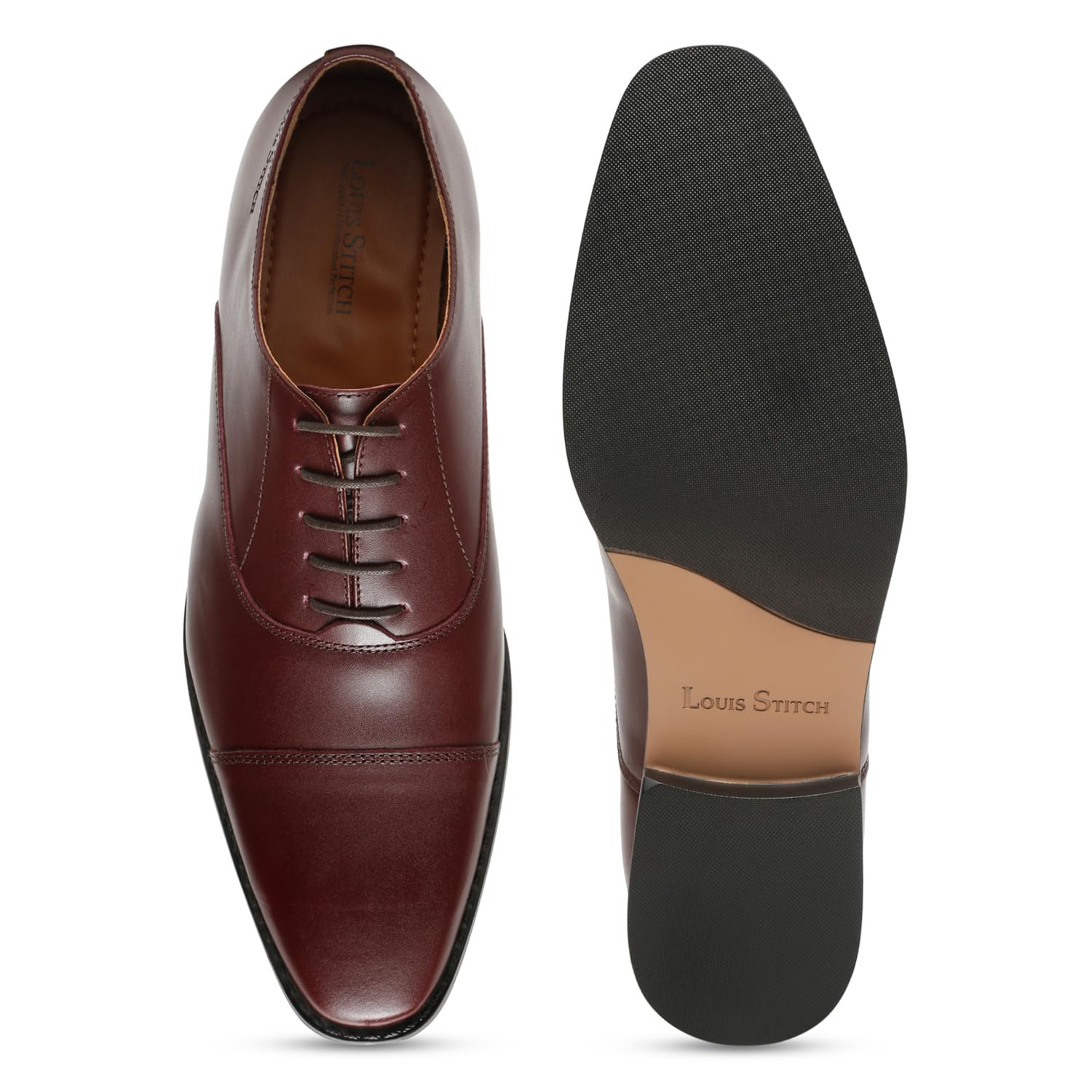 LOUIS STITCH Men's Rosewood Italian Leather Formal Derby Shoes Comfortable Handcrafted Formal Lace Ups for Men (RXCTRW) UK 11 - SaumyasStore