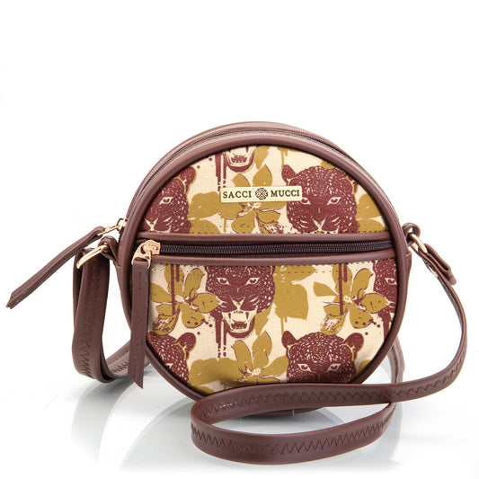 SACCI MUCCI Round Round Sling Bag, Printed Sling Bag For Girls, Crossbody Bag For Women, gifts for women, Shoulder Bag with Strap - Wild Print (Brown) - SaumyasStore
