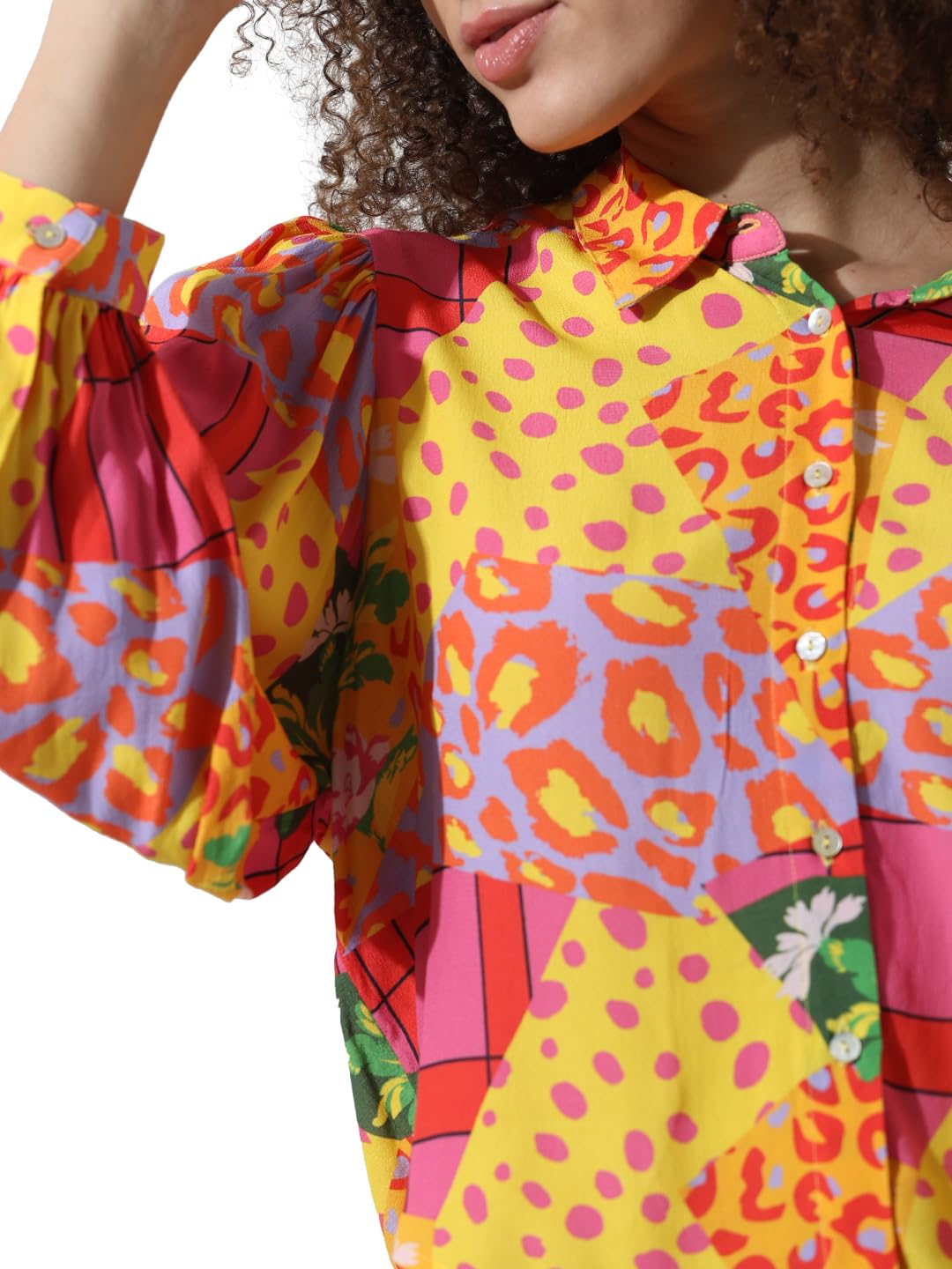 ONLY Women's Relaxed Fit Shirt (15334402-Fuchsia Pink_Fuchsia - SaumyasStore