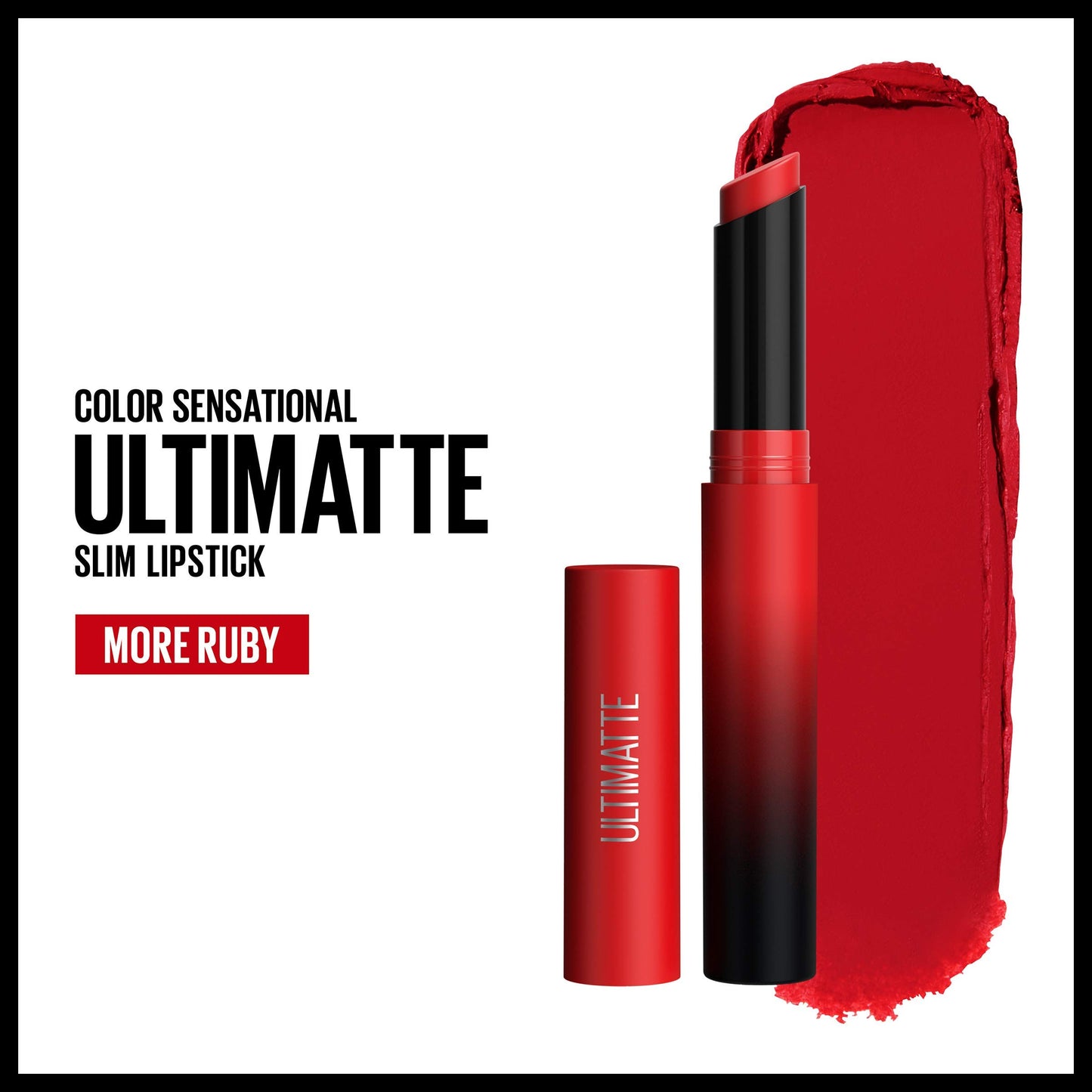 Maybelline Color Sensational Ultimatte Matte Lipstick, Non-Drying, Intense Color Pigment, More Ruby, Ruby Red, 1 Count - SaumyasStore