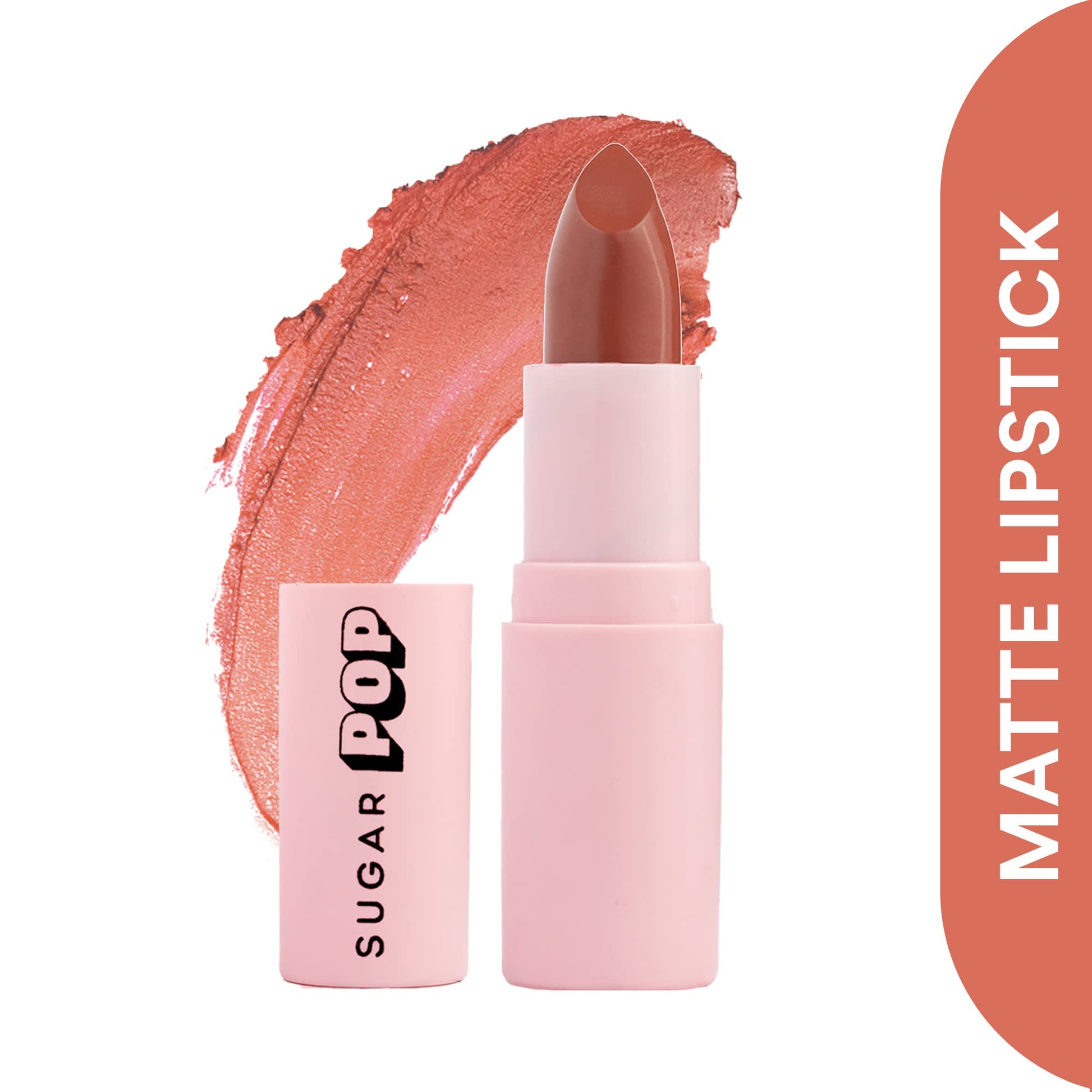 SUGAR POP Matte Lipstick - 04 Caramel (Peachy Brown) – 4.2 gm – Non-drying Formula, Long Lasting, Vegan, Paraben Free l Lipstick for Women - SaumyasStore