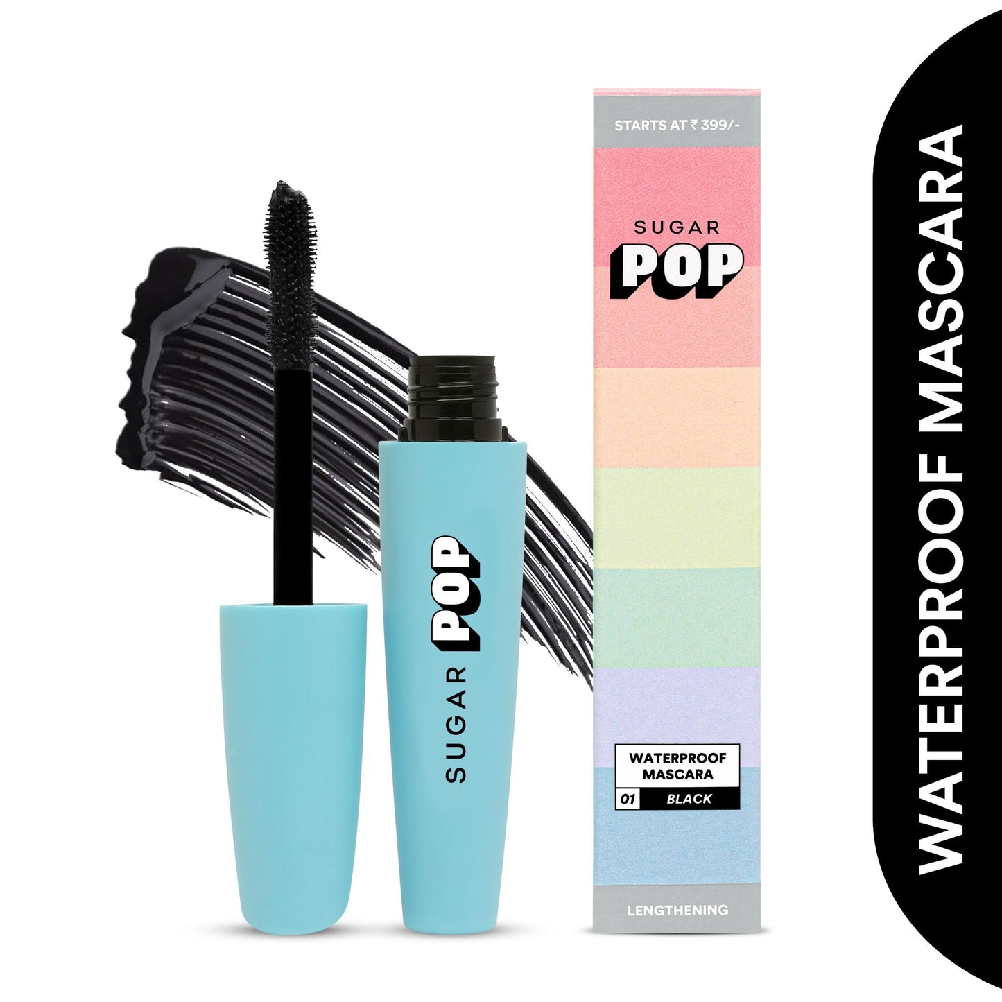 SUGAR POP Waterproof Mascara - 01 Black | Lengthening, Smudge-proof & Clump-free | 8 gms - SaumyasStore