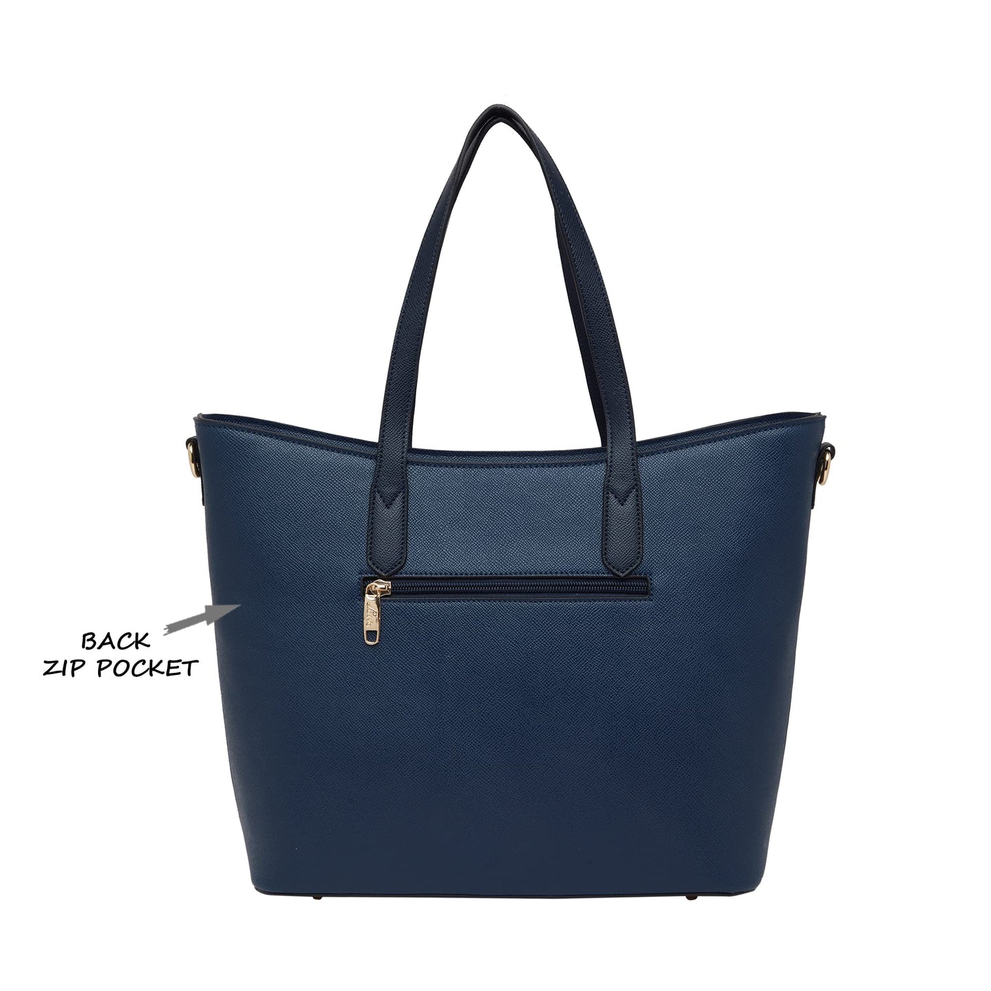 Lavie Women's Tonal Hailon Tote Bag Navy Ladies Purse Handbag - SaumyasStore
