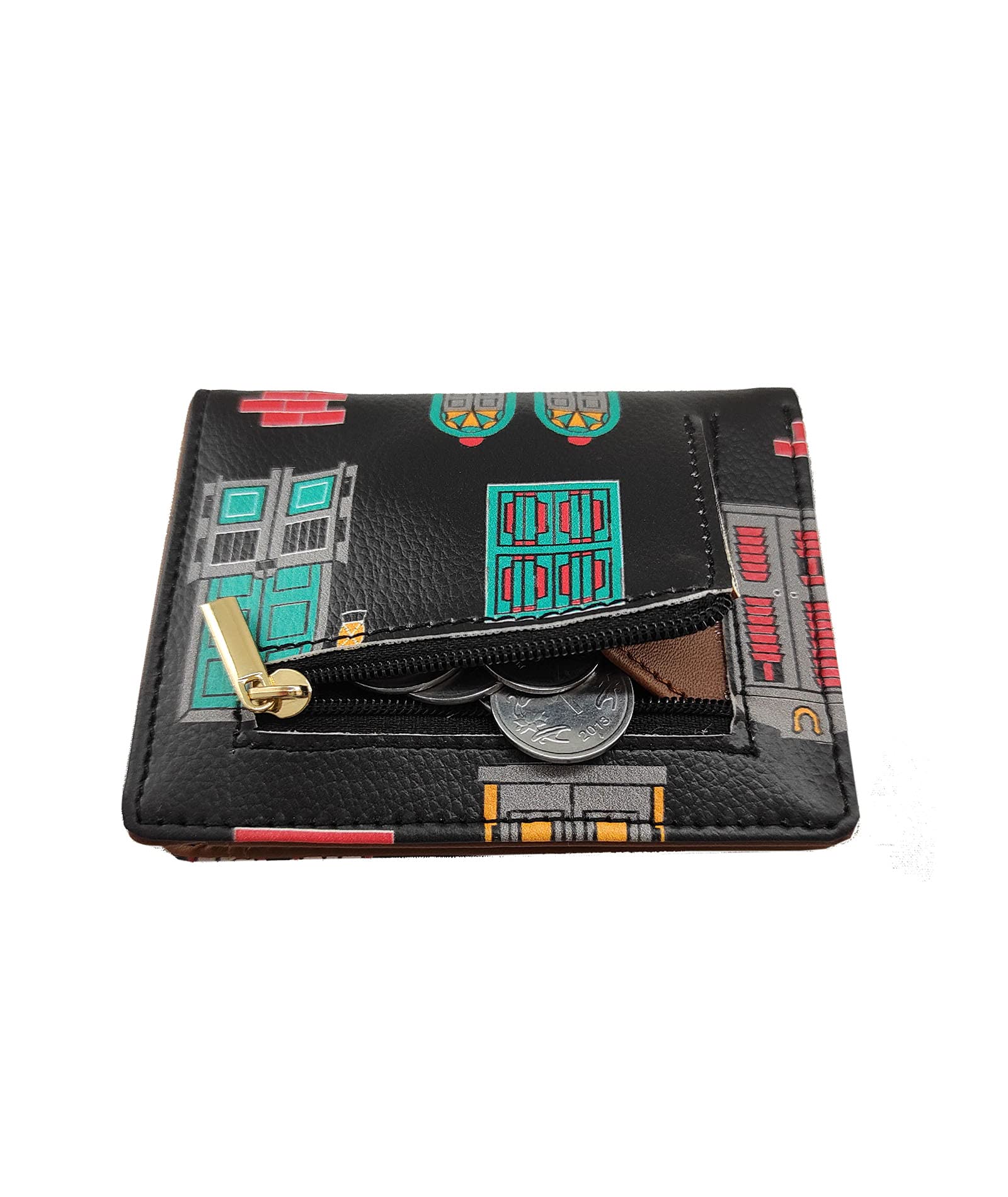 Funk For Hire Black Faux Leather Unisex Card Holder Wallet - SaumyasStore