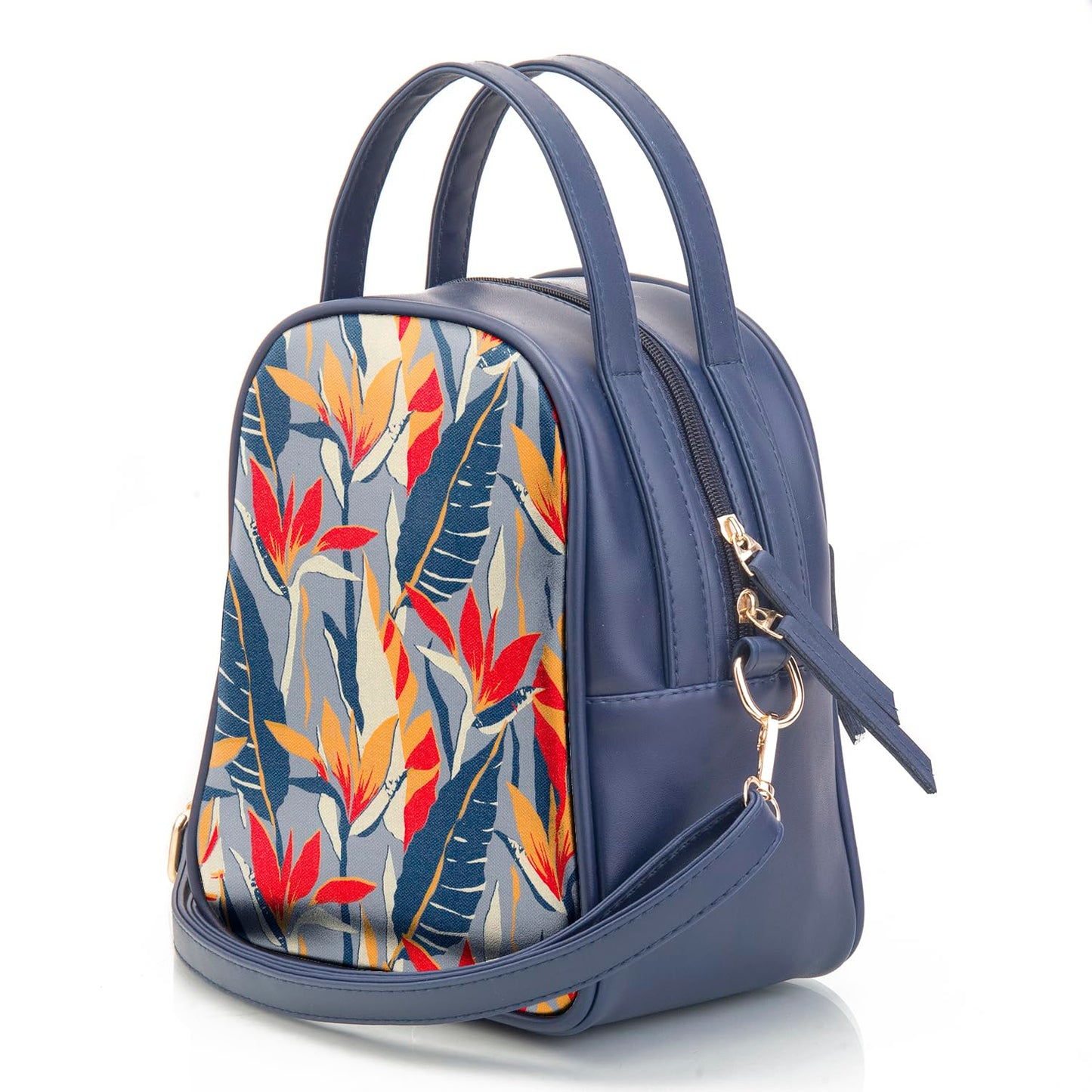 SACCI MUCCI Women's Satchel Bag | Ladies Purse Handbag | Women's Handbag - Exotic Jungle (Navy Blue) - SaumyasStore