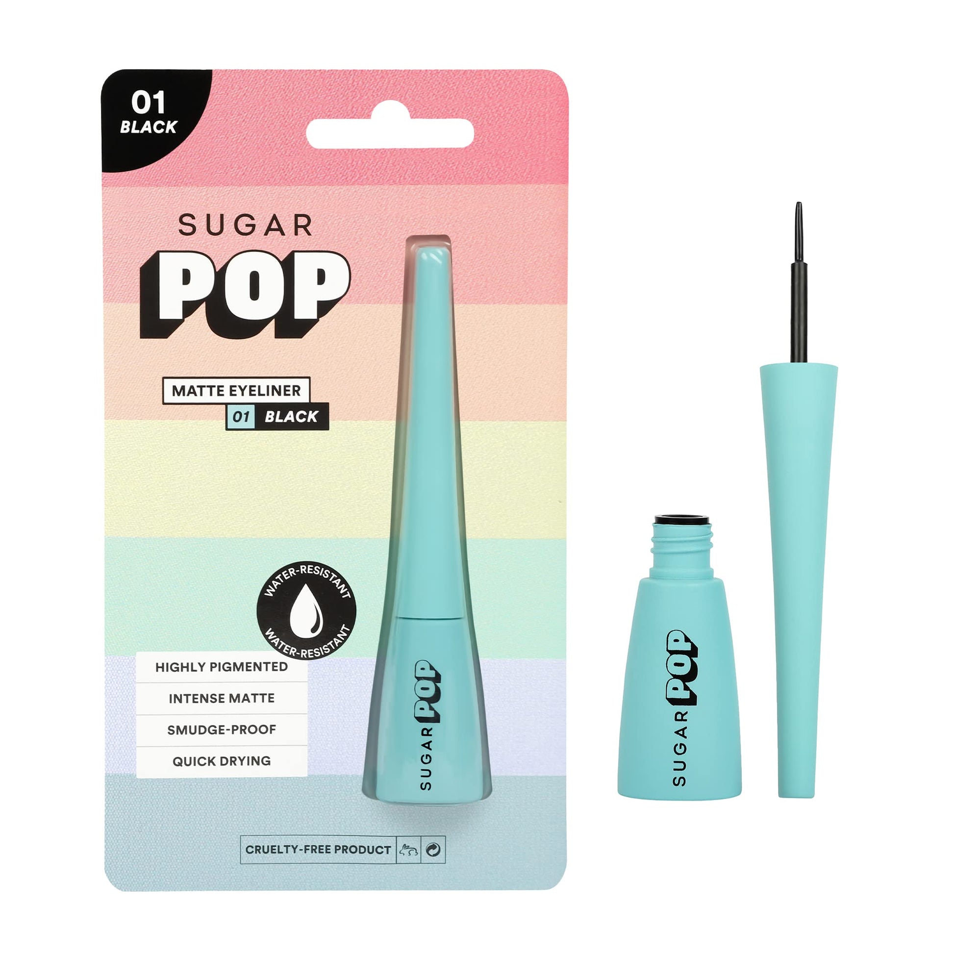 Sugar Pop Matte Finish Eyeliner, Smudge-Proof, Water-Resistant, Quick Drying | Lasts Up To 10 Hours - 01 Black - SaumyasStore