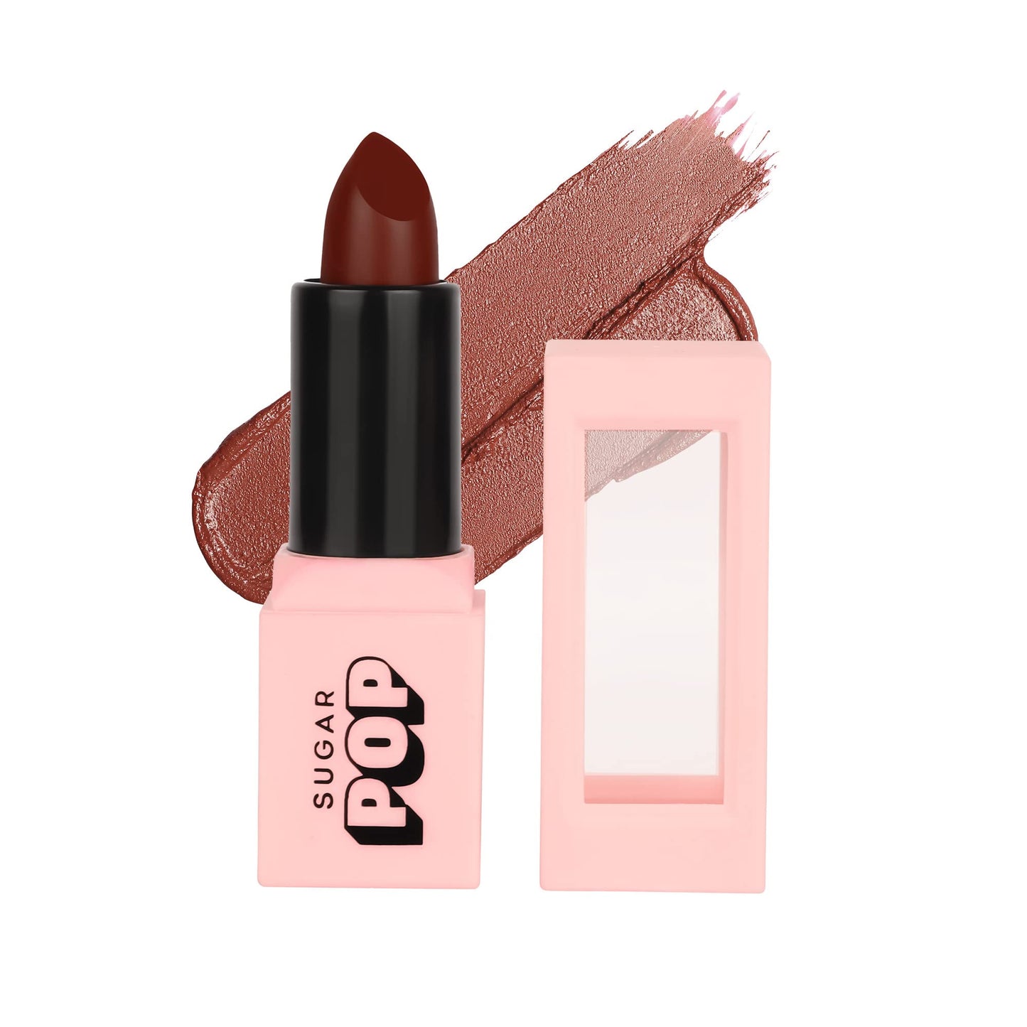 SUGAR POP Satin Matte Lipstick - 06 Amber (True Brown) - 3 gm - Infused with Vitamin E, Shea Butter & Jojoba Oil l Full Coverage, Ultra Pigmented, Hydrating, Weightless Formula l Lipstick for Women - SaumyasStore
