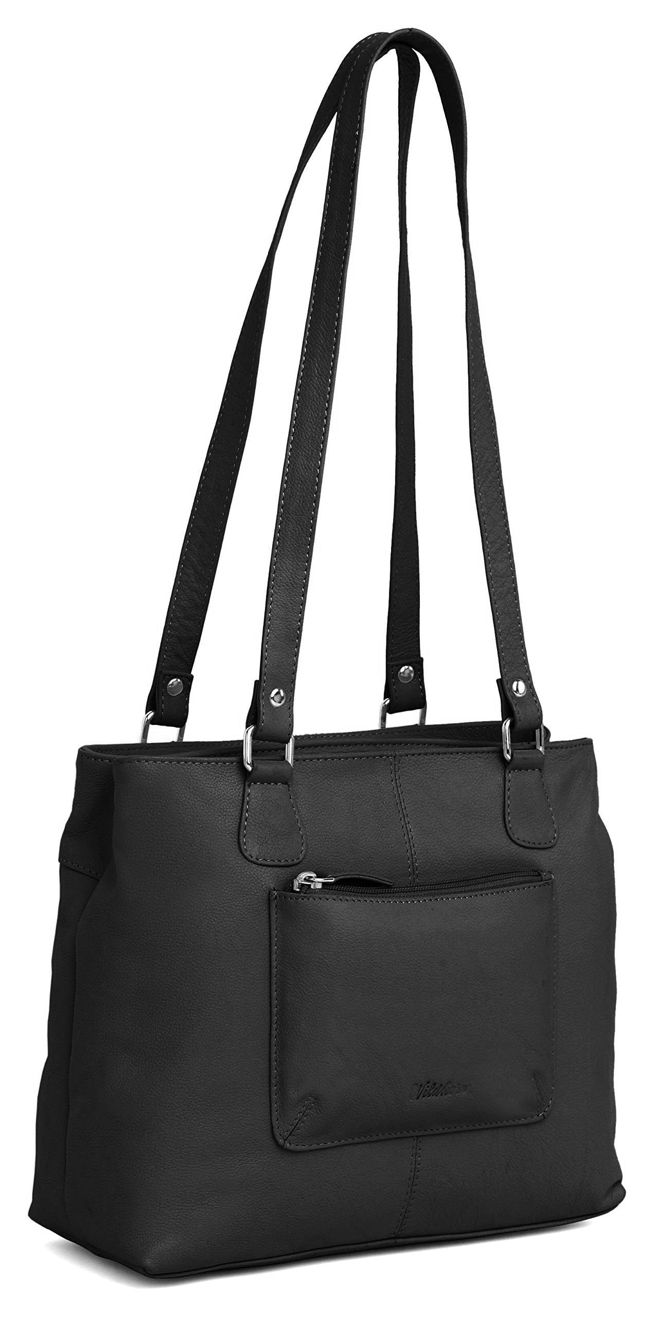 WildHorn� Genuine Leather Ladies Crossbody Bag | Hand Bag |Shoulder Bag with Adjustable Strap for Girls & Women (BLACK) - SaumyasStore