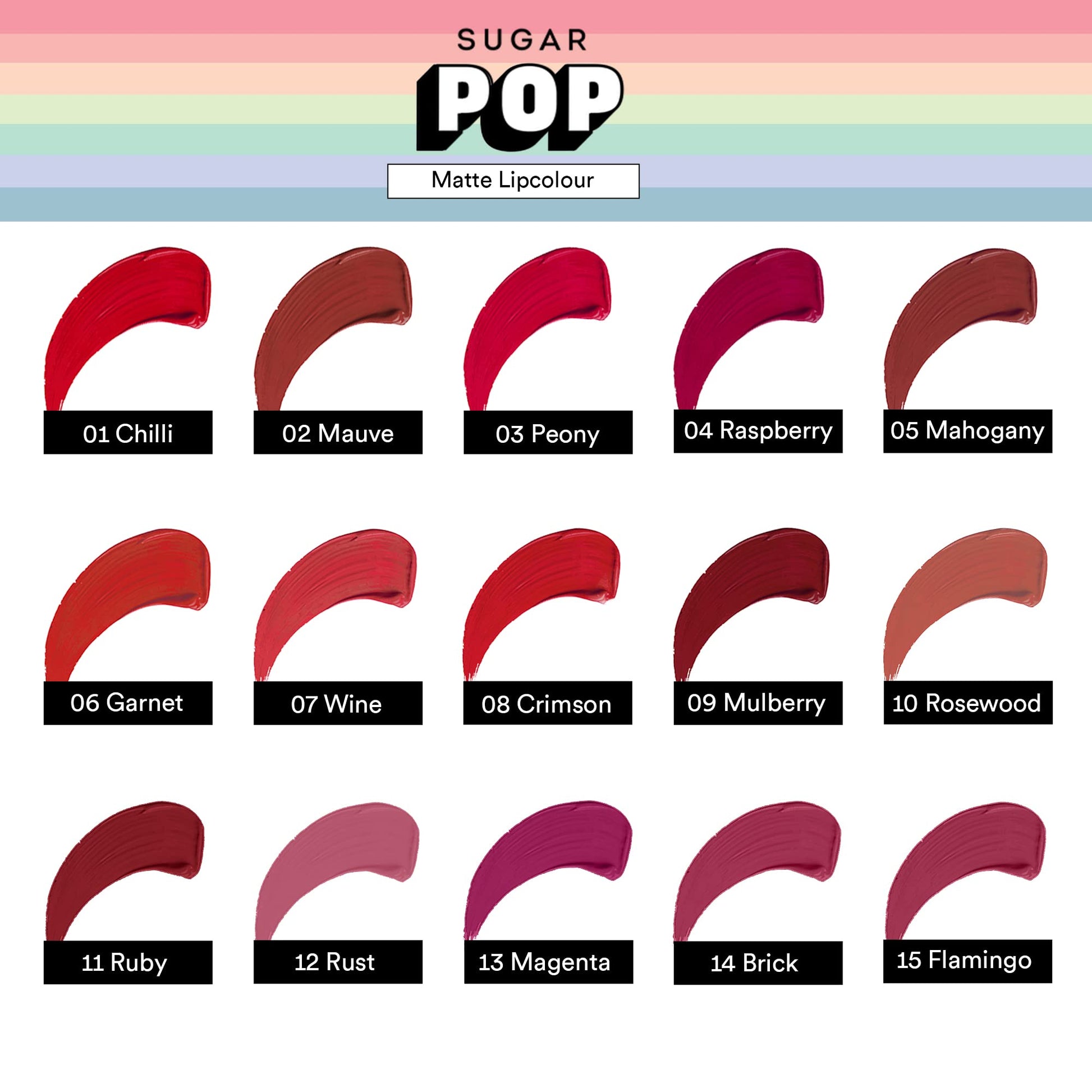 SUGAR POP Matte Lipcolour - 01 Chilli (Cherry Red) – 1.6 ml - Lasts Up to 8 hours l Red Lipstick for Women l Non-Drying, Smudge Proof, Long Lasting - SaumyasStore