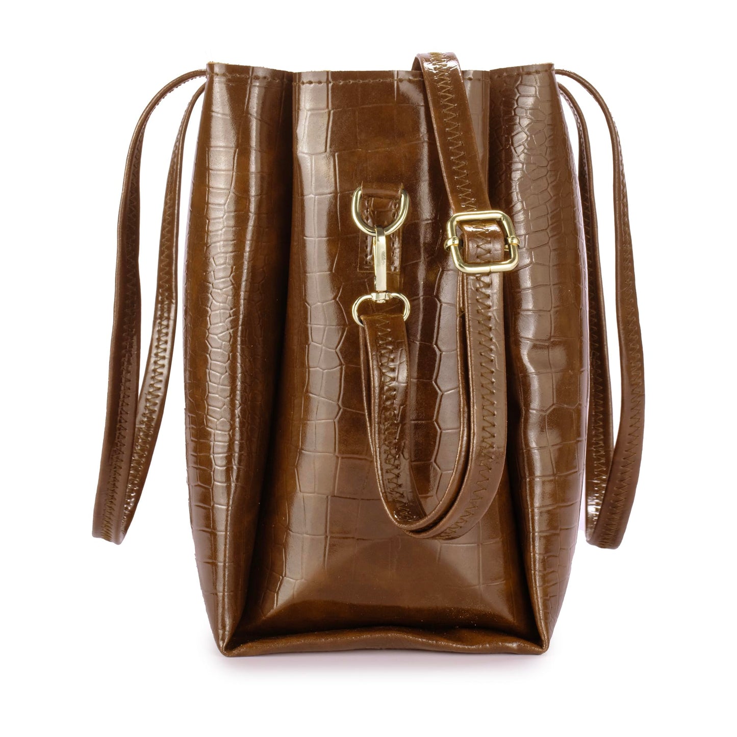 Horse and Hash Croco Pattern Tote Bags For Womens and Girls Shoulder Bag Extra Spacious (Tan) - SaumyasStore