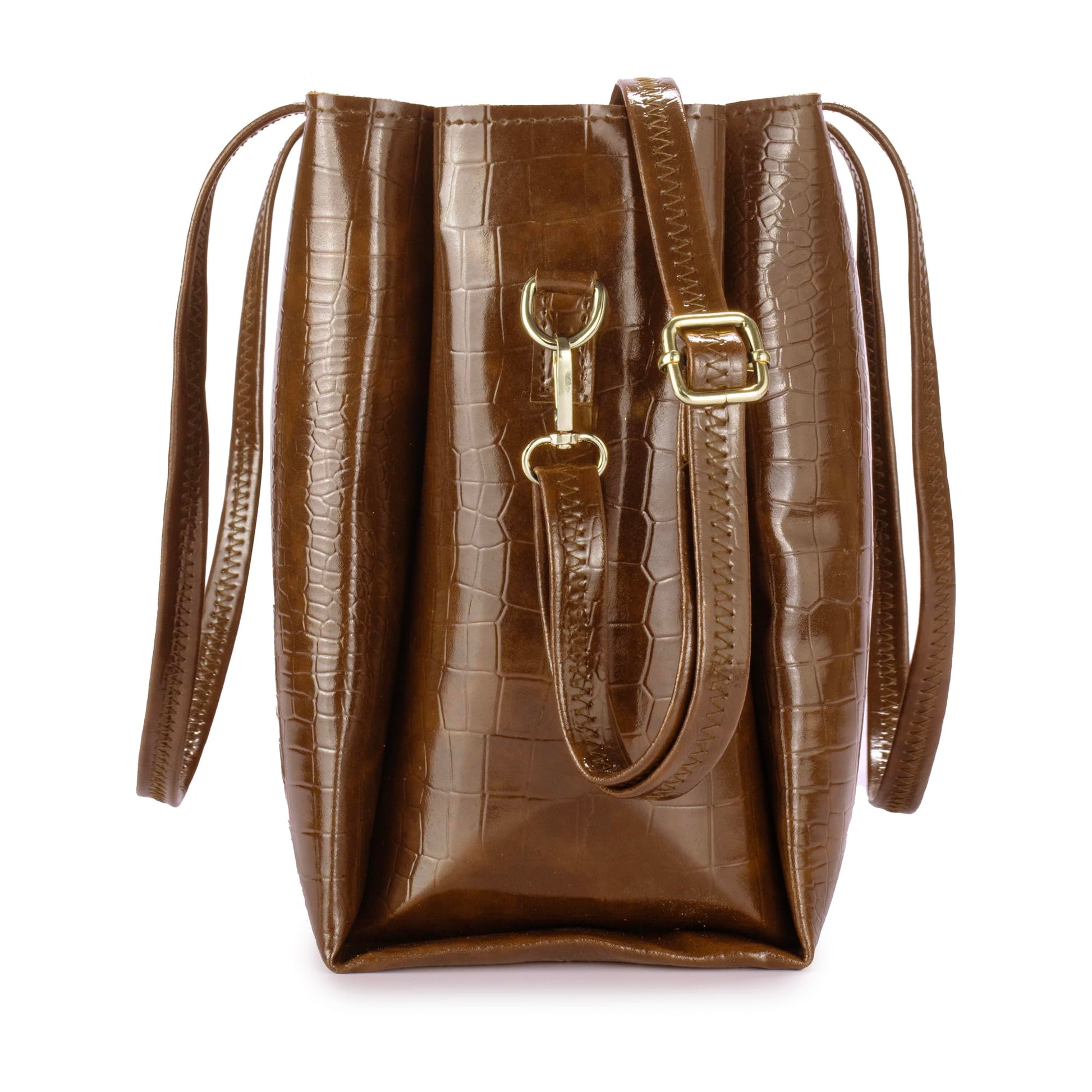 Horse and Hash Croco Pattern Tote Bags For Womens and Girls Shoulder Bag Extra Spacious (Tan) - SaumyasStore