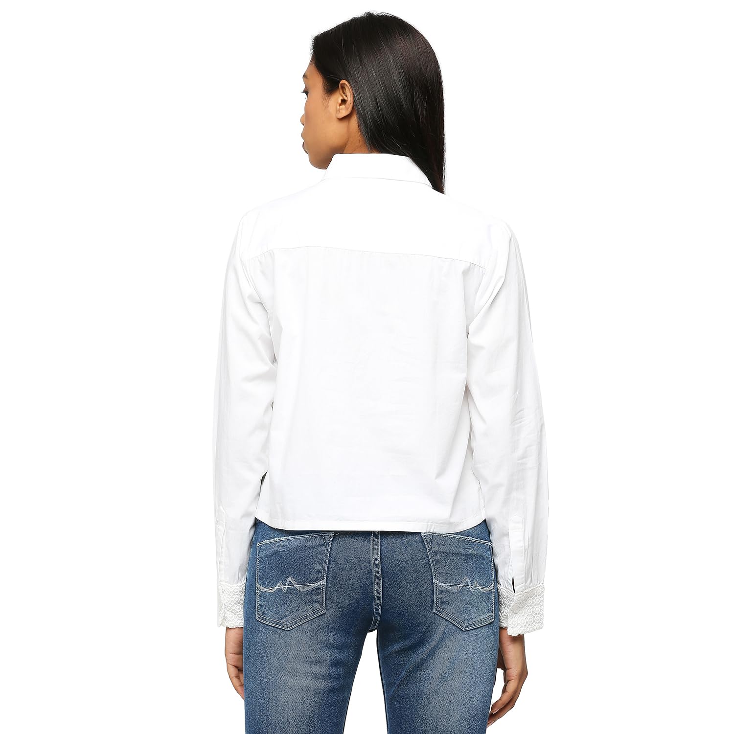 Pepe Jeans Women's Regular Fit Shirt (PL304742_White - SaumyasStore