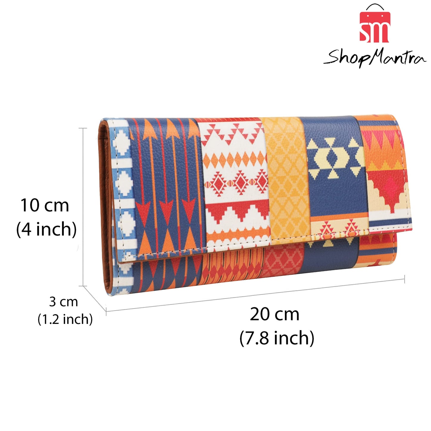 ShopMantra Abstract Triangle Pattern Multicolor Faux Leather Printed Women's Wallet - SaumyasStore