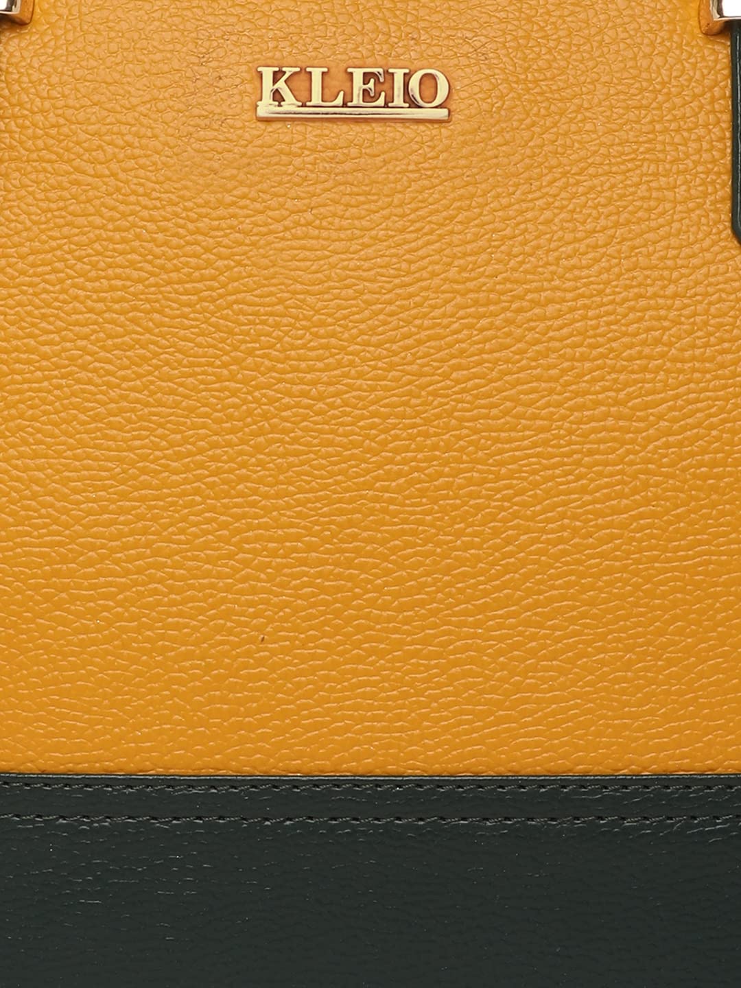 KLEIO PU Leather Twin Colour Hand Bag Purse For Girls Women Ladies (Dark Brown::White) (HO9003KL-DBWH) - SaumyasStore