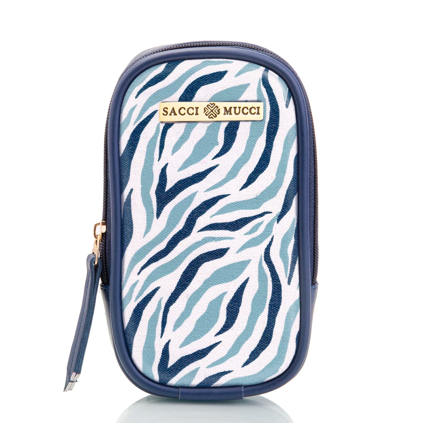 SACCI MUCCI Phone Pouch, Mobile Bag, Women's Wallet Sling Crossbody Bag for Mobile Cell Phone, Crossbody Phone Bag - Wave Botanical (Blue) - SaumyasStore