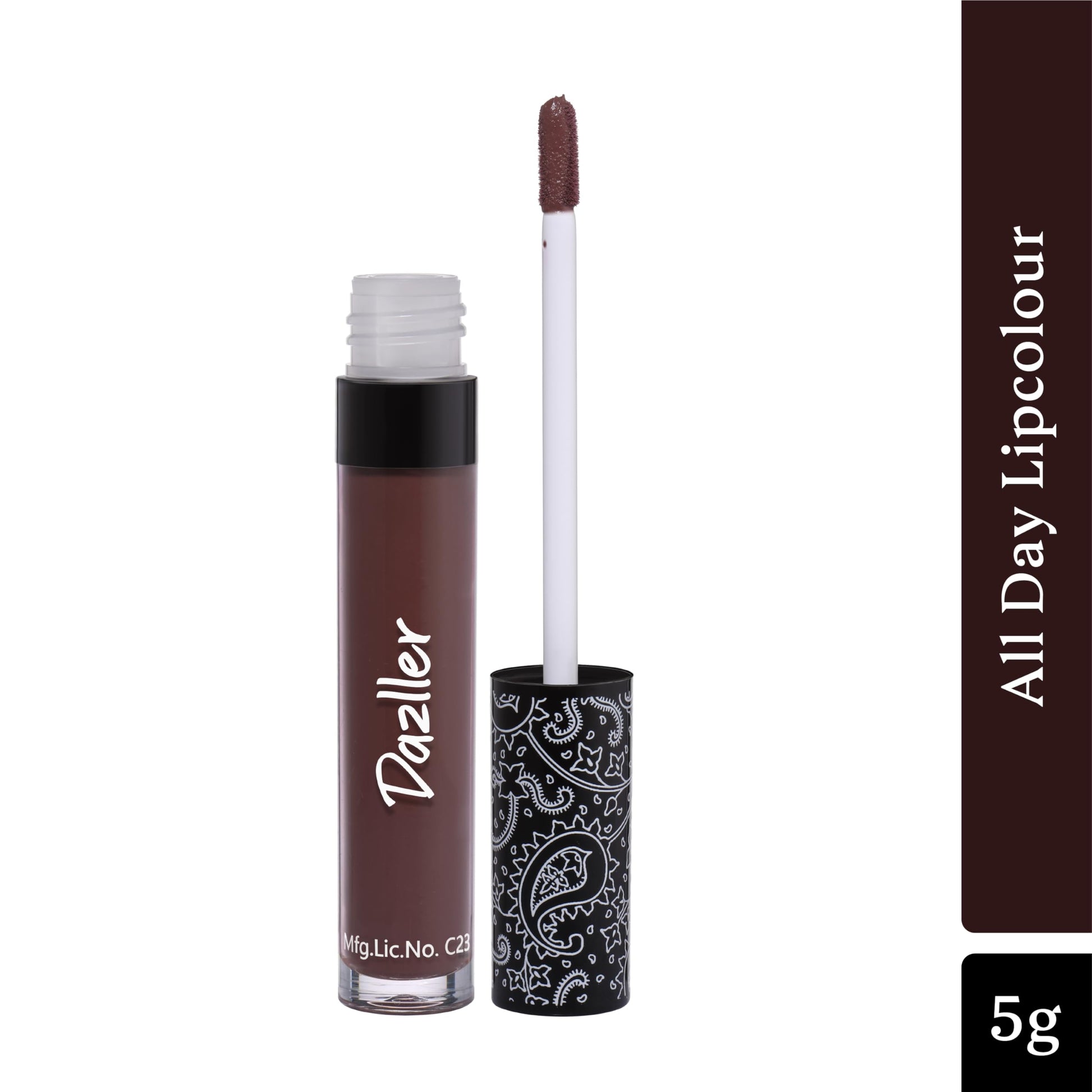 Dazller All Day Lipcolour,5g, DLC033-Alabaster, Ultra intense matte,Smudge-proof, Non-transfer,Lightweight,up to 8-hr Stay - SaumyasStore