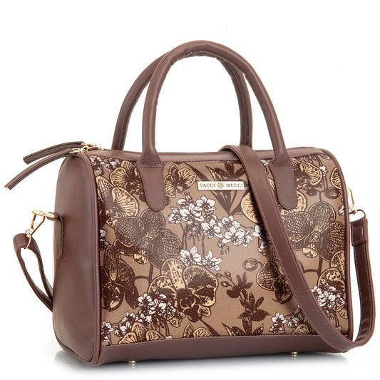 SACCI MUCCI Women's Handbag | Women's Tote Bag | Women's Top-Handle Bags | Women's Satchels | Women's Hobos & Shoulder Bags-Orchid (Brown) - SaumyasStore