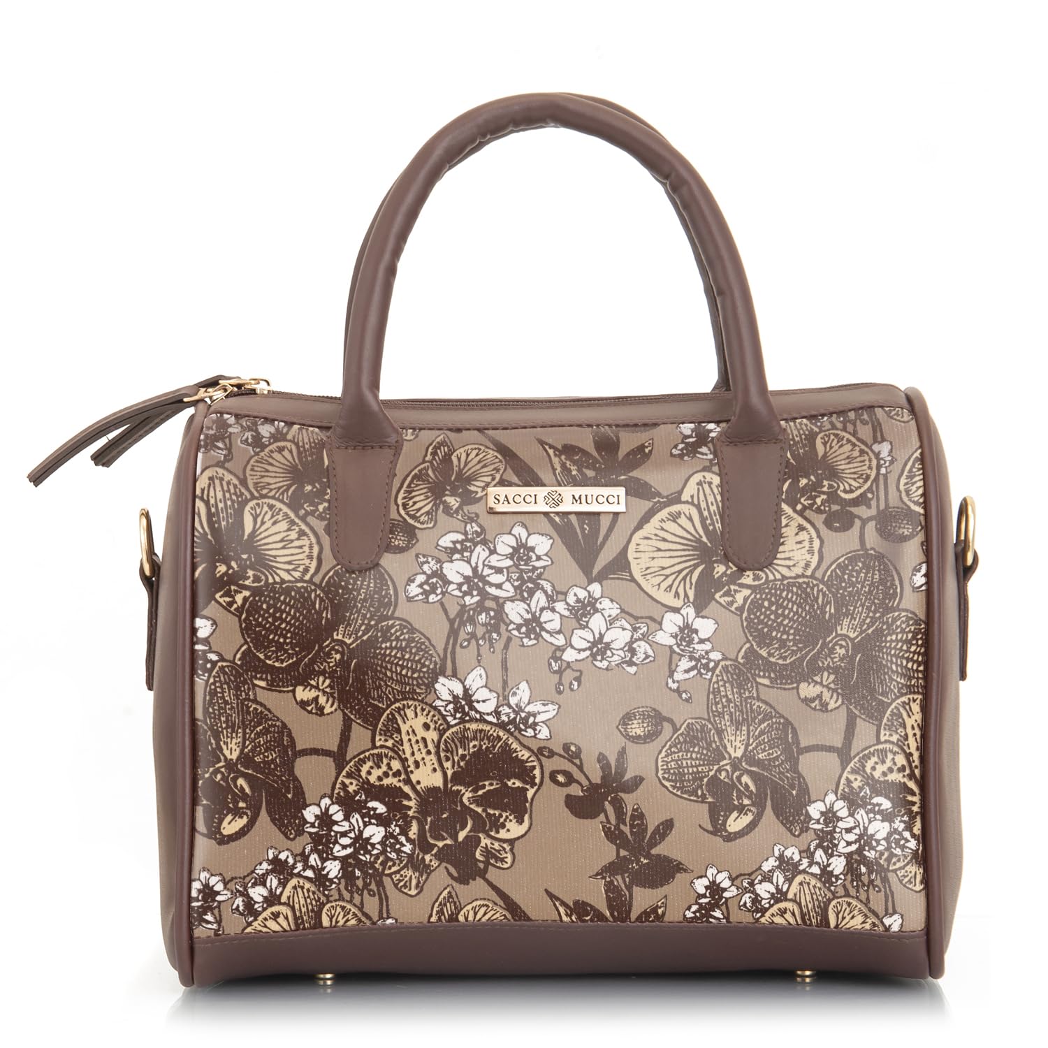 SACCI MUCCI Women's Handbag | Women's Tote Bag | Women's Top-Handle Bags | Women's Satchels | Women's Hobos & Shoulder Bags-Orchid (Brown) - SaumyasStore