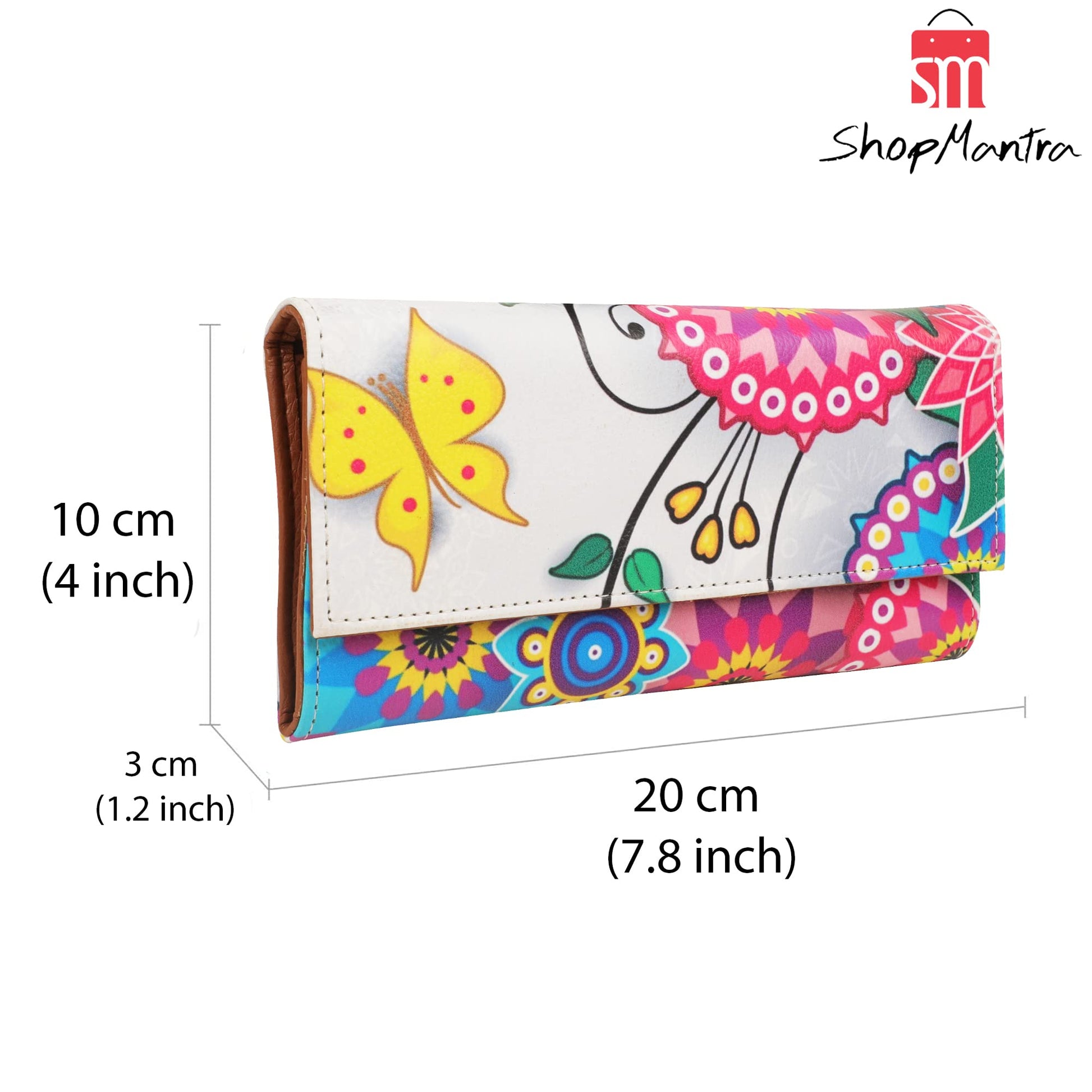ShopMantra Wallet for Women's | Women's Wallet | Clutch | Vegan Leather | Holds Upto 11 Cards 1 ID Slot | 2 Notes and 1 Coin Compartment | Magnetic Closure | Multicolor - SaumyasStore