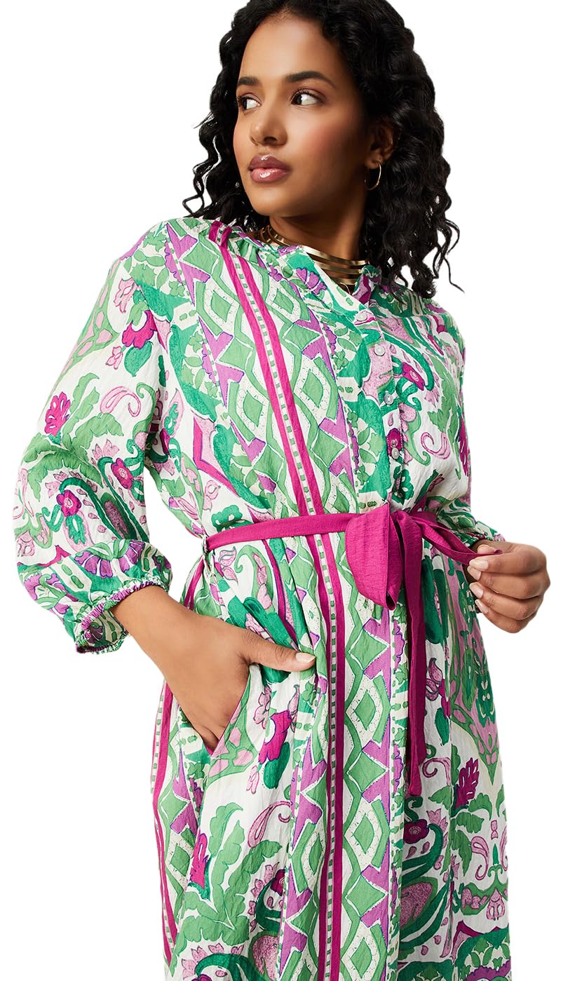 Max Women's Polyester Classic Below The Knee Dress (MDDRS34031MULTI_Multi Multicolour - SaumyasStore
