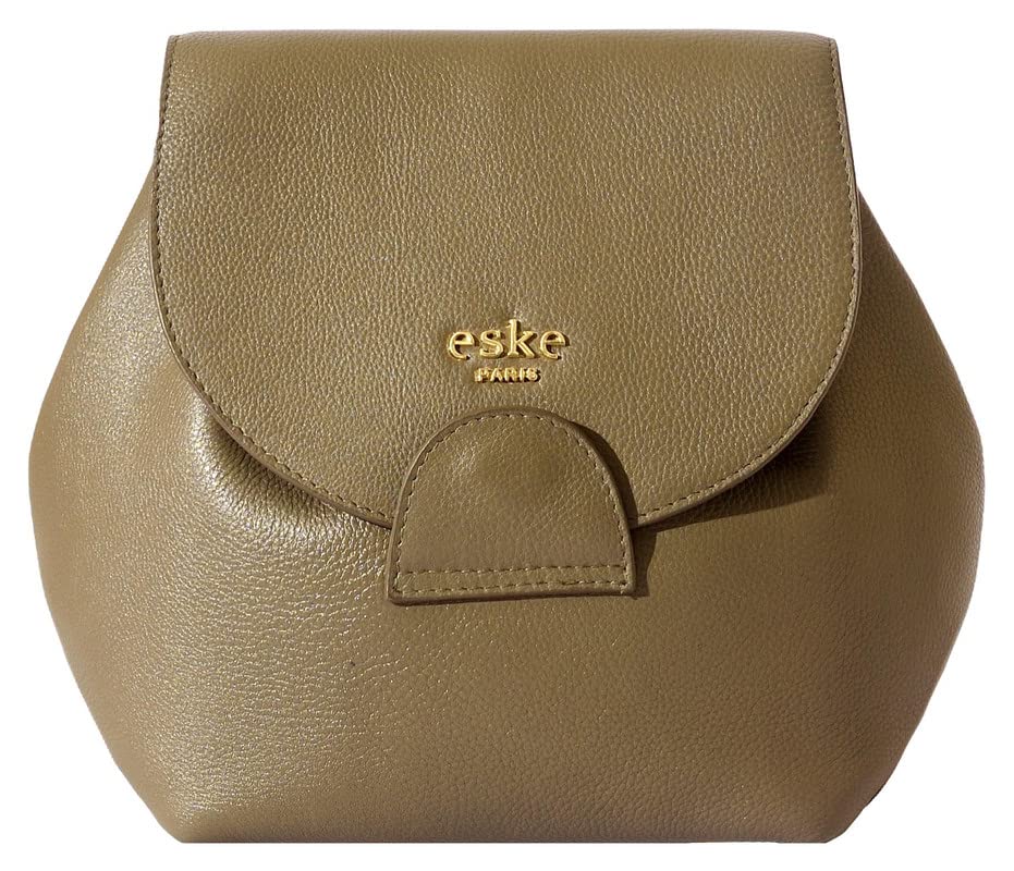 eske Linda - Genuine Leather Backpack- Solid Pattern - Spacious Compartments - Work & Travel Bag - Durable & Water Resistant - Adjustable Strap - For Women - SaumyasStore