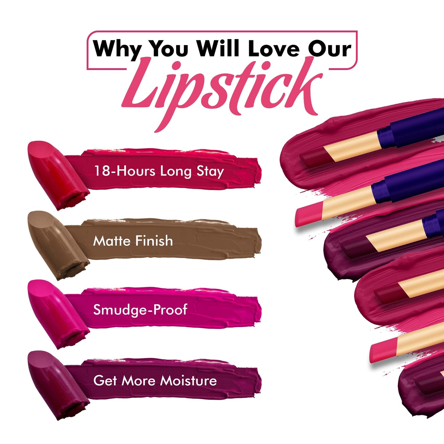 Colors Queen Queen Lips Matte Lipstick | Long Lasting Lipstick Waterproof Highly Pigmented with Smooth Application | Smudge Proof Lipstick for Women (23 - Hot Red) - SaumyasStore