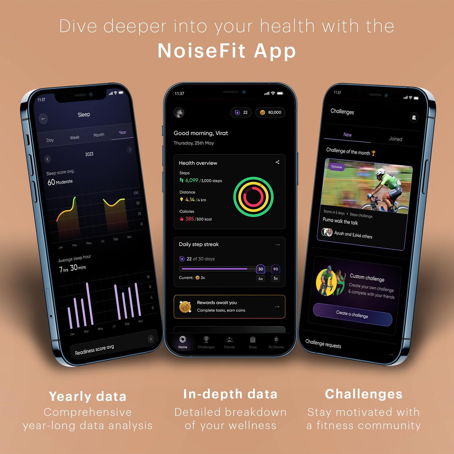 Noise Twist Go Round dial Smartwatch with BT Calling, 1.39" Display, Metal Build, 100+ Watch Faces, IP68, Sleep Tracking, 100+ Sports Modes, 24/7 Heart Rate Monitoring (Jet Black) - SaumyasStore