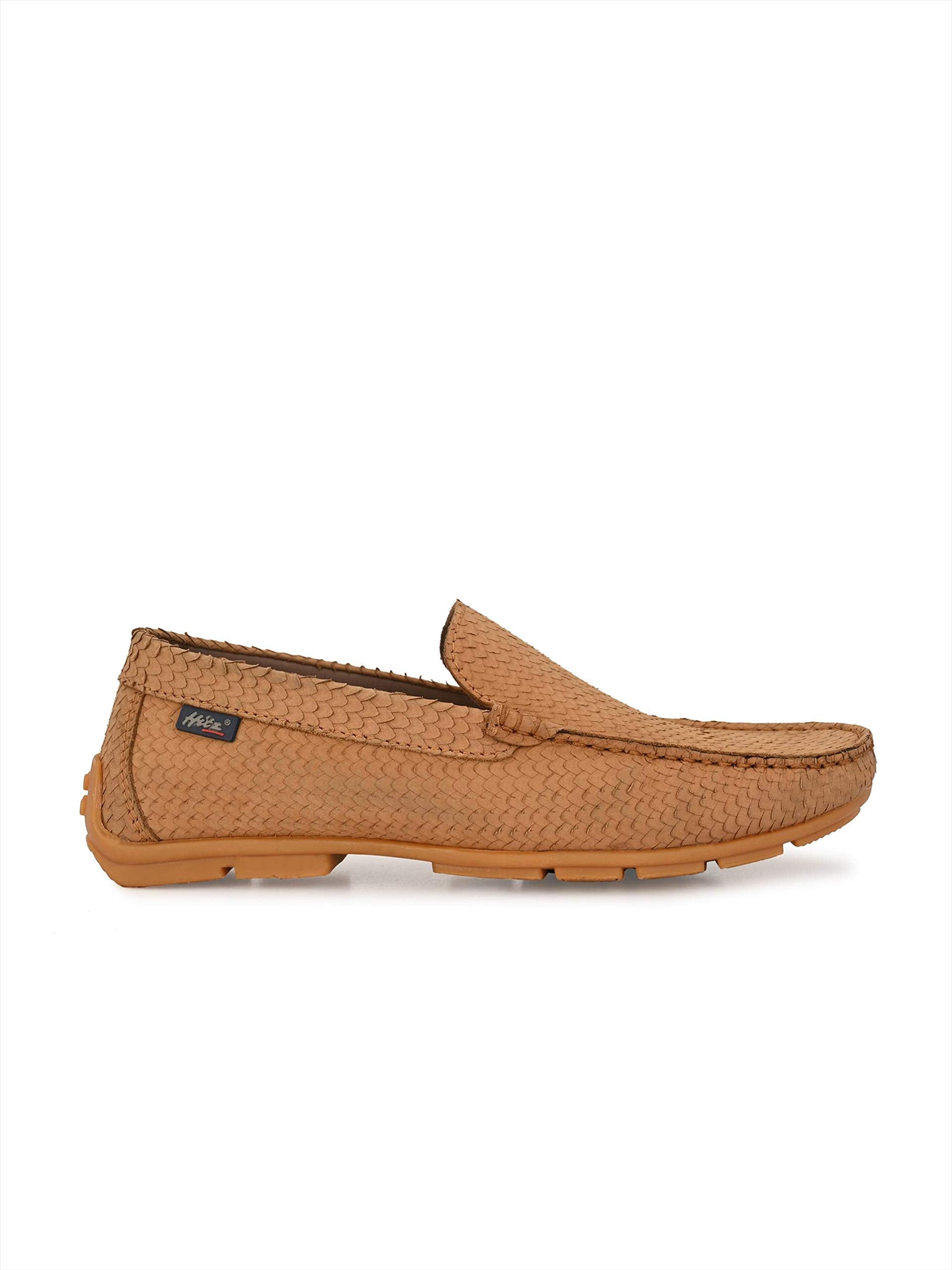 HITZ Men's Tan Leather Moccasins Loafer Shoes - SaumyasStore