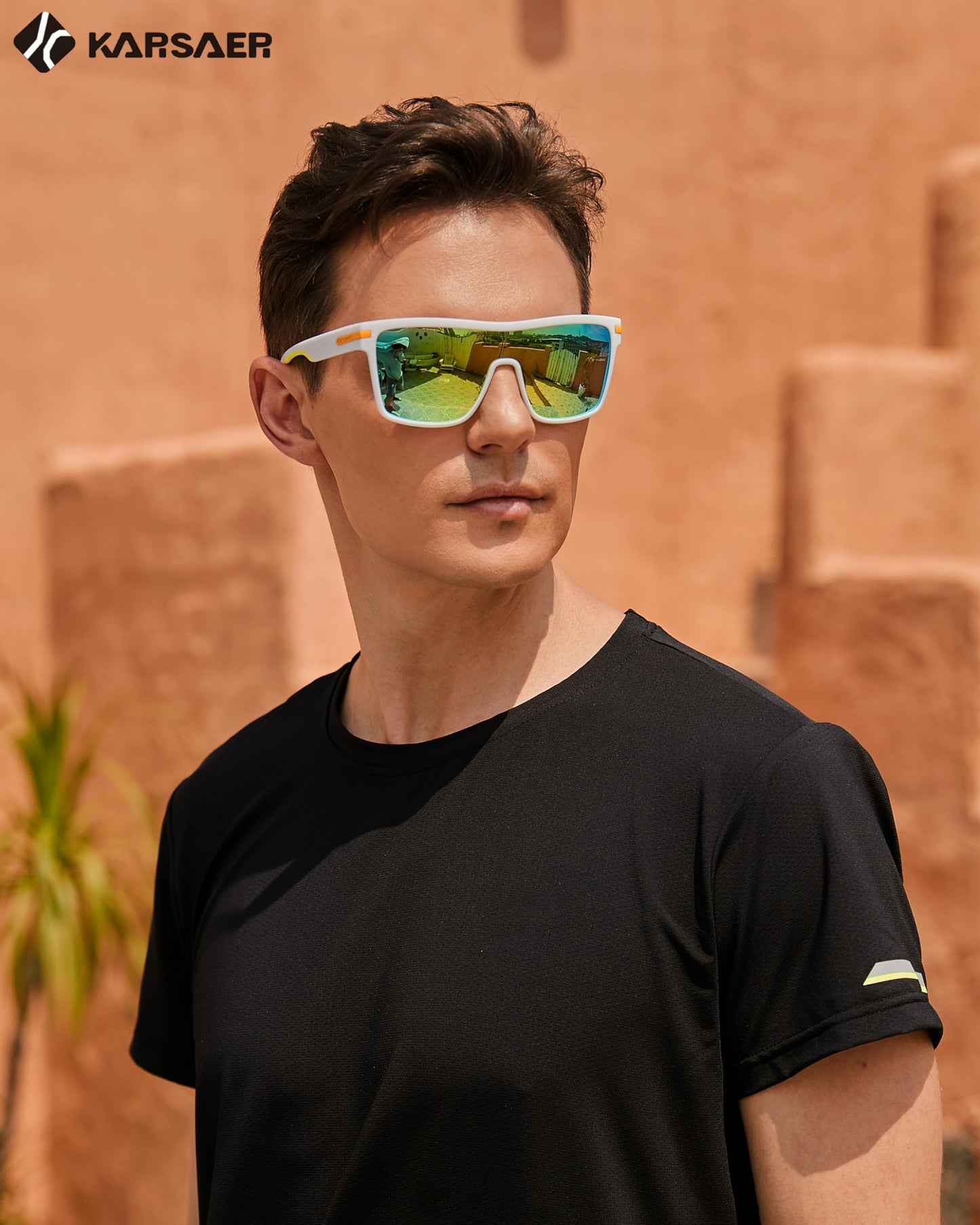 Karsaer Flat Top TR90 Polarized Sports Men Sunglasses Vintage Square Cycling Running Fishing Golf Hiking Sports Glasses - SaumyasStore