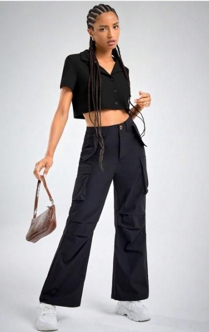 AAHWAN Solid Shirt Style Crop Top For Women's - SaumyasStore