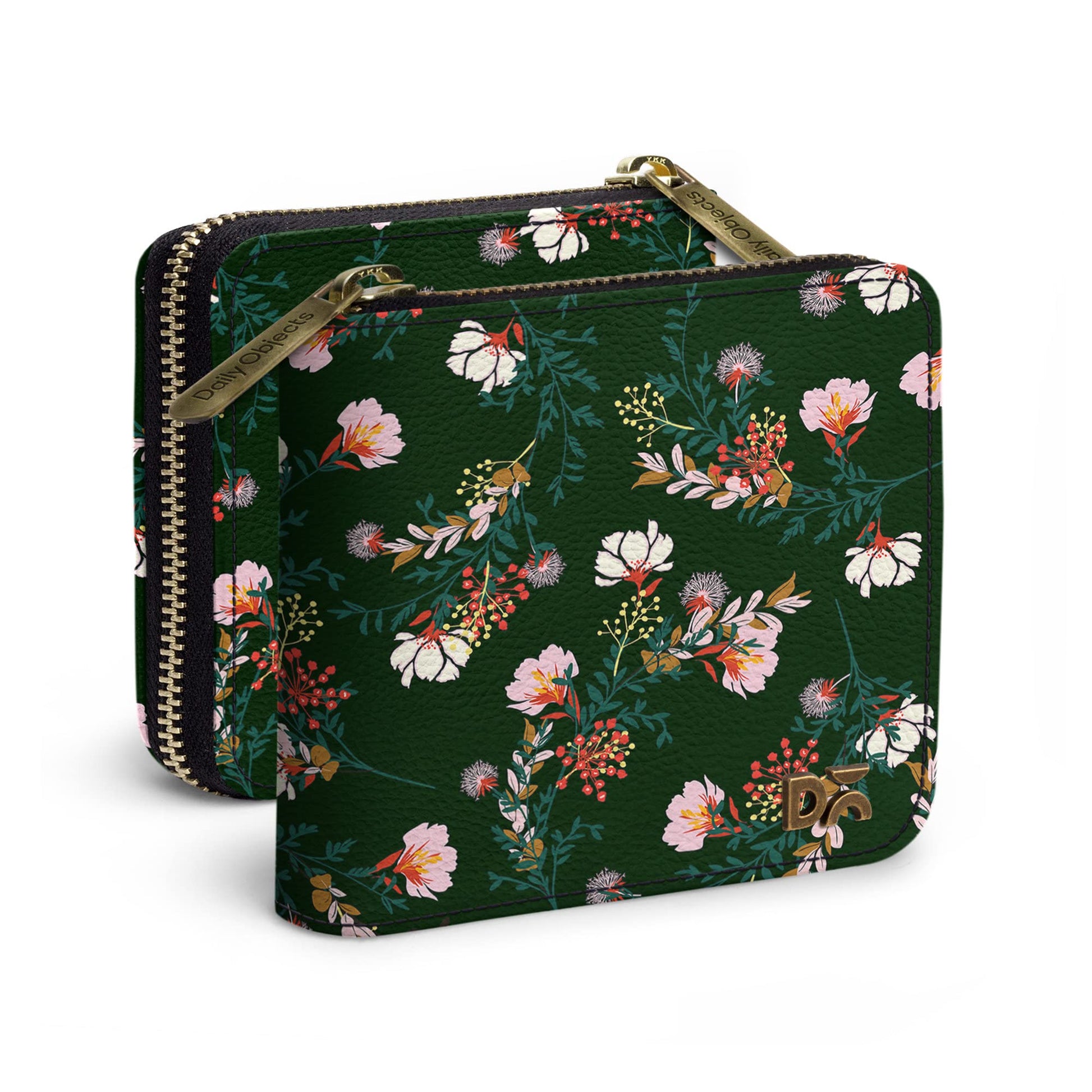 DailyObjects Lush Midnight Women's Zip Card and Coin Wallet | Made with Vegan Leather | Carefully Handcrafted | Slim and Easy to Fit in Pocket - SaumyasStore