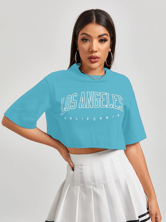 AAHWAN Women's Typography Front Print Crop Top - SaumyasStore