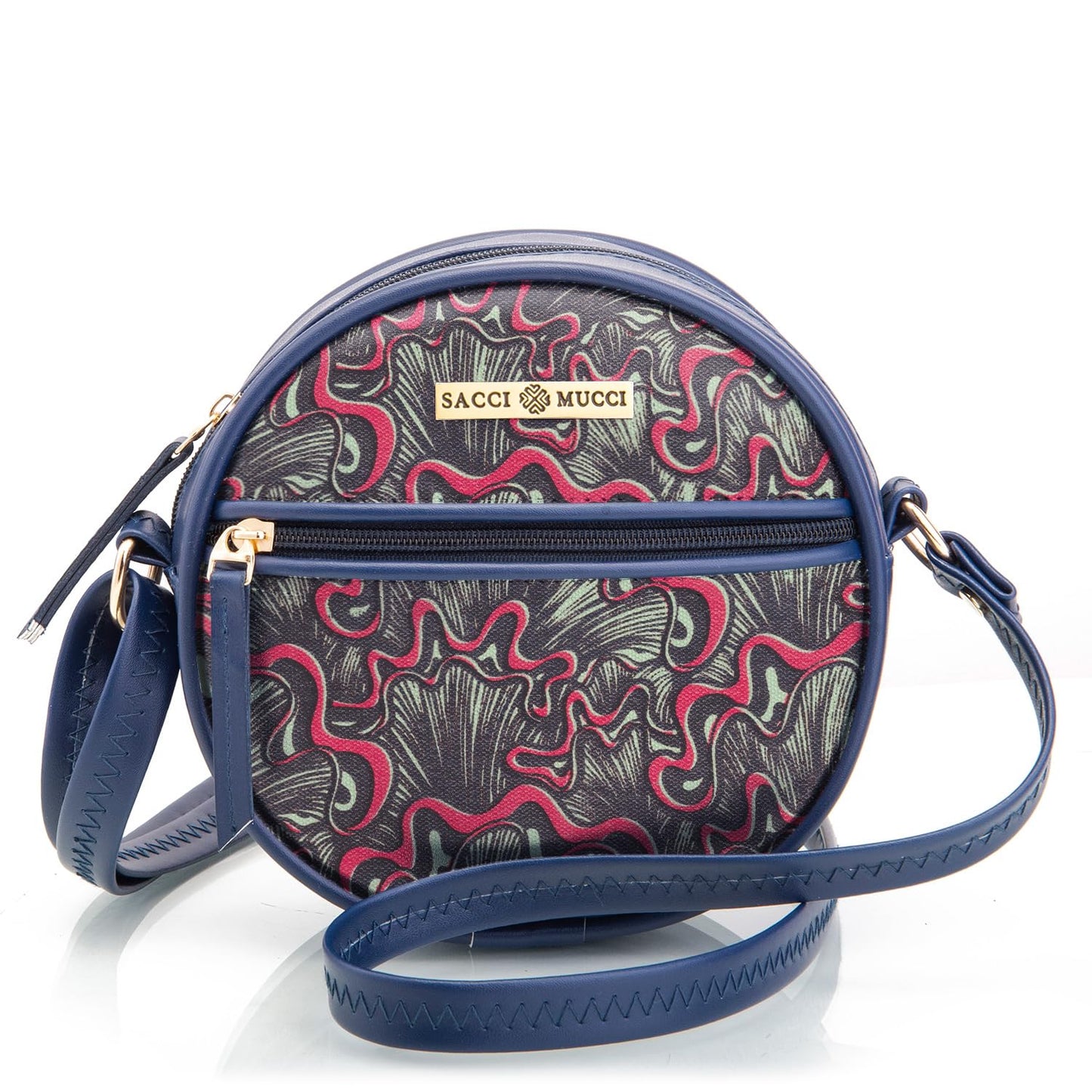 SACCI MUCCI Round Round Sling Bag, Printed Sling Bag For Girls, Crossbody Bag For Women, gifts for women, Shoulder Bag with Strap -Aquatic Mushrooms (Blue) - SaumyasStore