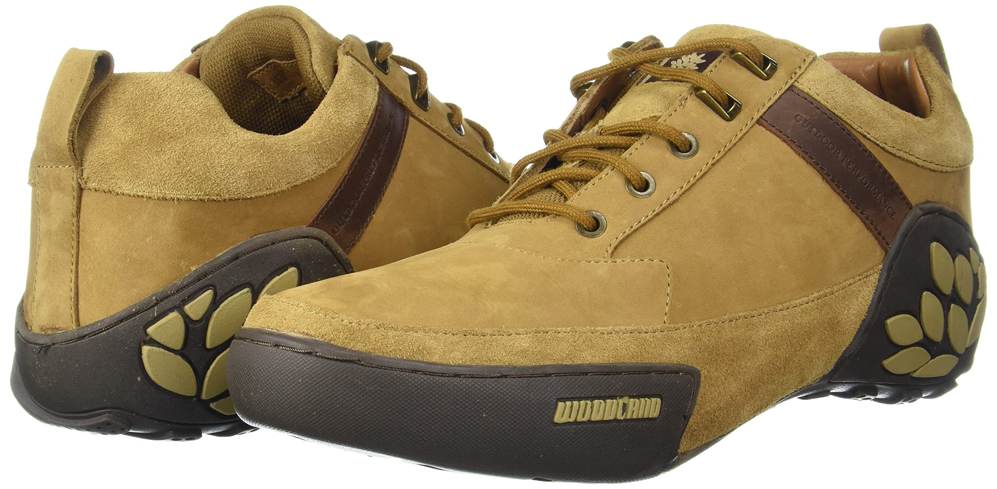 Woodland Men's Camel Leather Sneaker - SaumyasStore