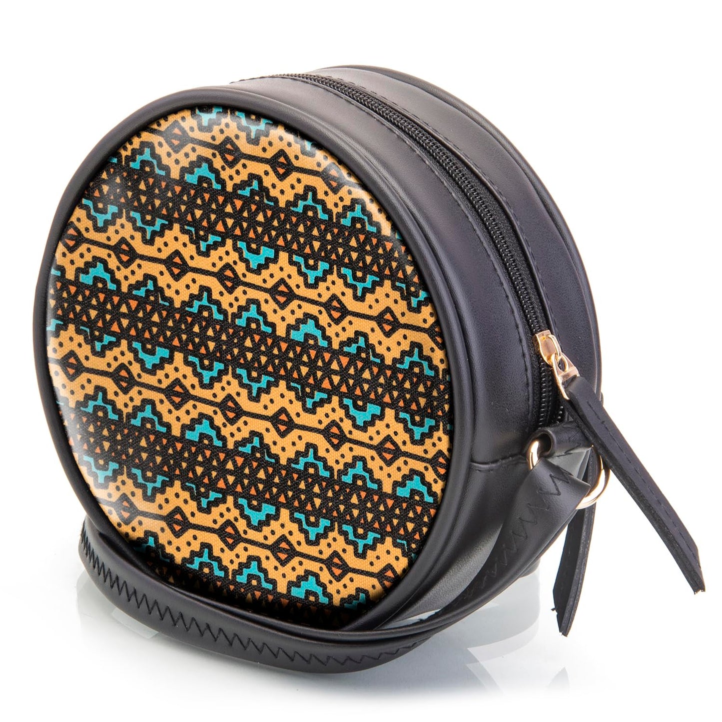 SACCI MUCCI Round Sling Bag, Printed Sling Bag For Girls, Women Sling Bag, Crossbody Bag For Women, gifts for women/Girls -EthnicTraditional Print (Black) - SaumyasStore