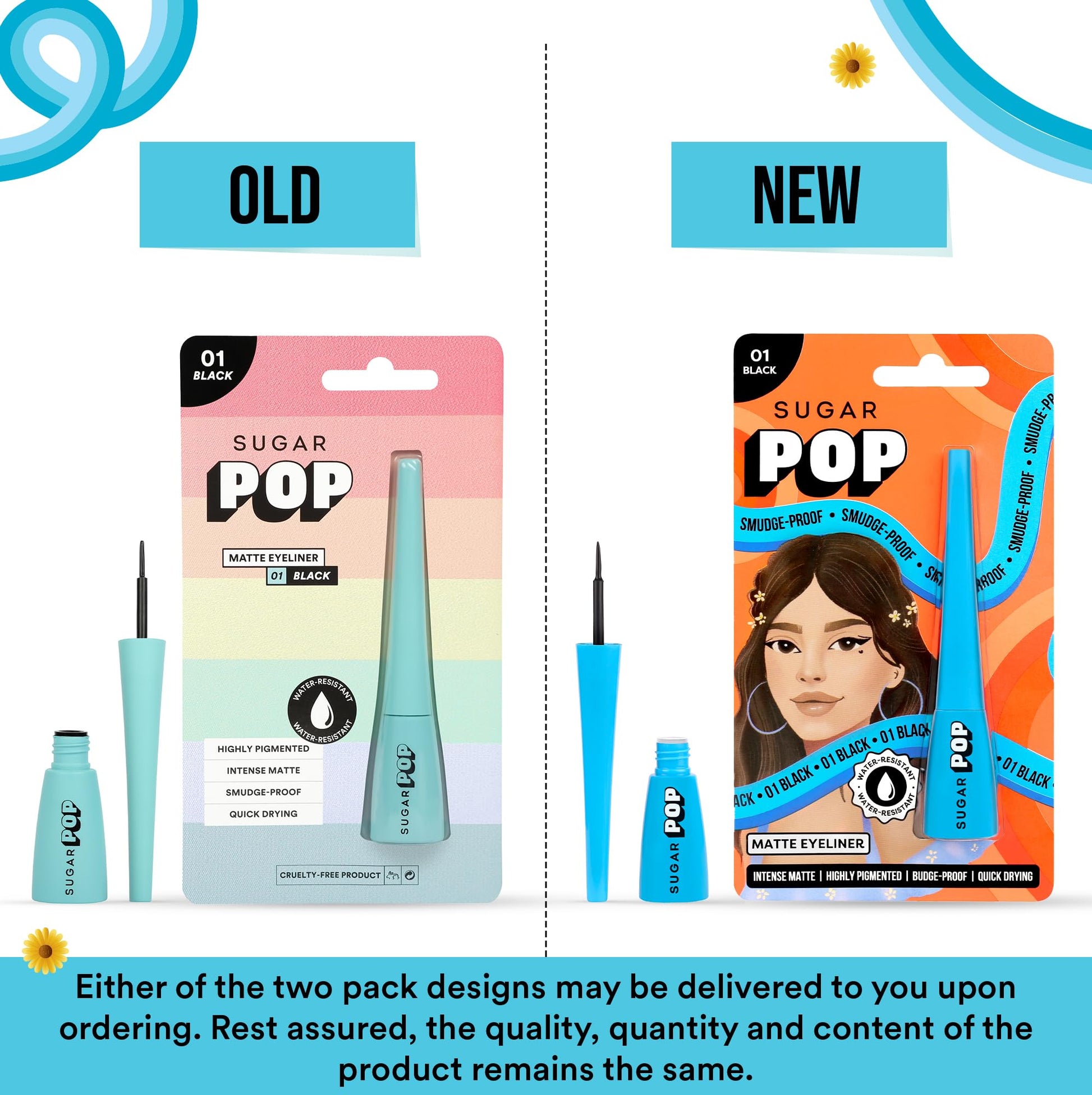 Sugar Pop Matte Finish Eyeliner, Smudge-Proof, Water-Resistant, Quick Drying | Lasts Up To 10 Hours - 01 Black - SaumyasStore