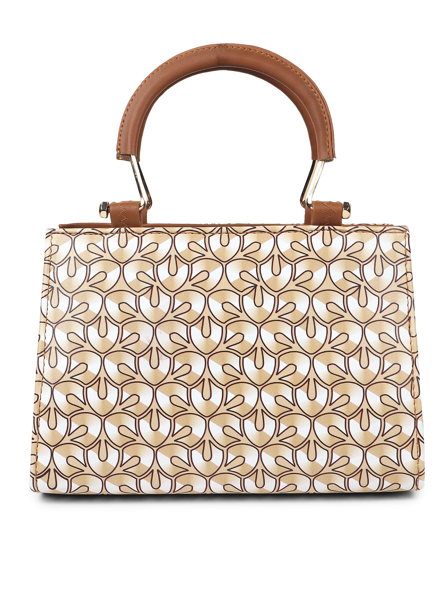 YOYOWING Cherry Brown Sling bag for women PU Synthetic Leather Cross body Ladies sling purse travel Geometric Pattern - SaumyasStore