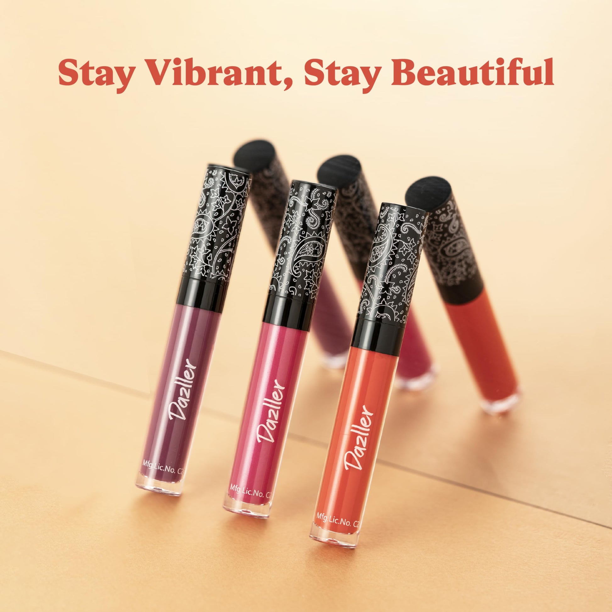 Dazller All Day Lipcolour,5g, DLC033-Alabaster, Ultra intense matte,Smudge-proof, Non-transfer,Lightweight,up to 8-hr Stay - SaumyasStore