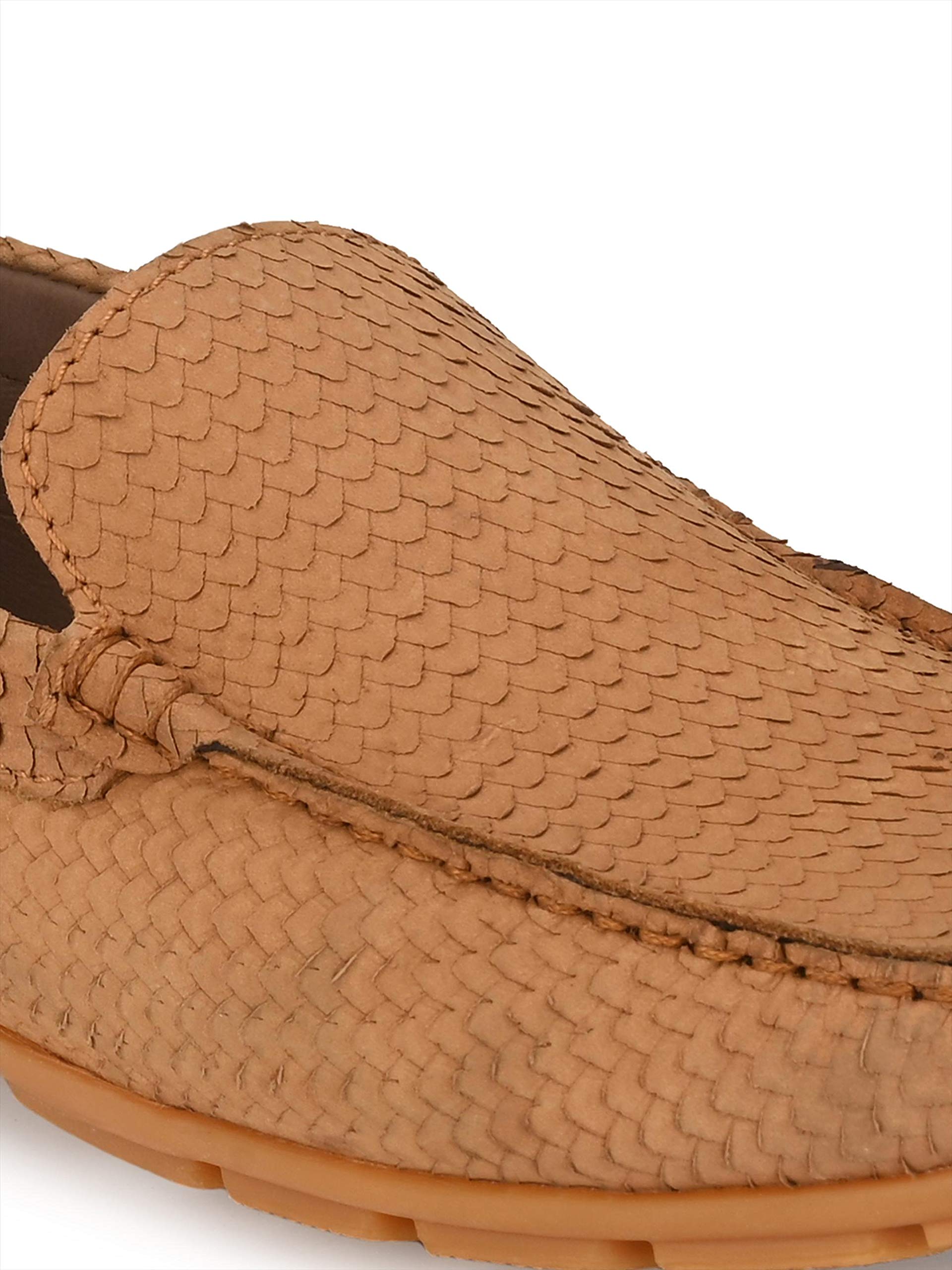 HITZ Men's Tan Leather Moccasins Loafer Shoes - SaumyasStore