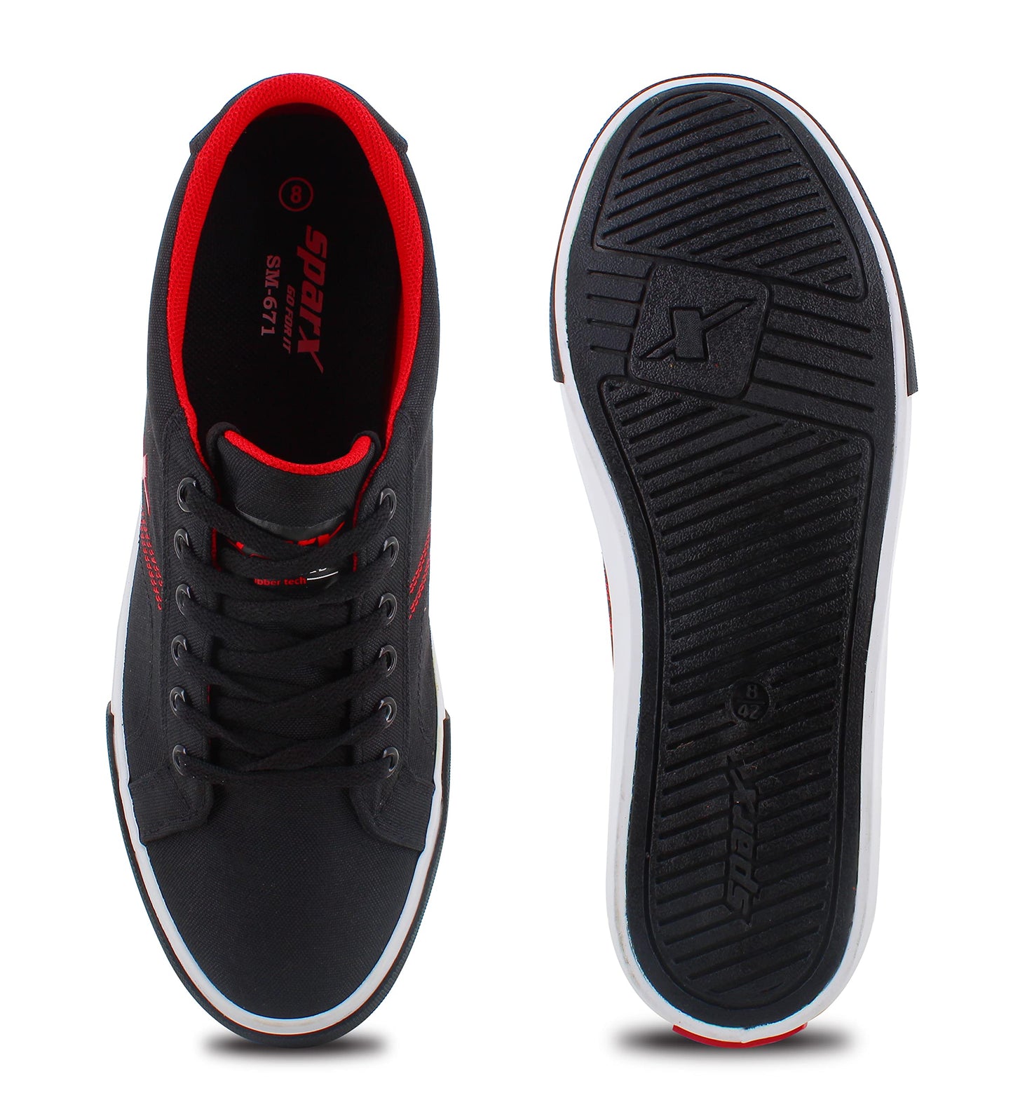 Sparx Mens BlackRed Casual Shoe - SaumyasStore