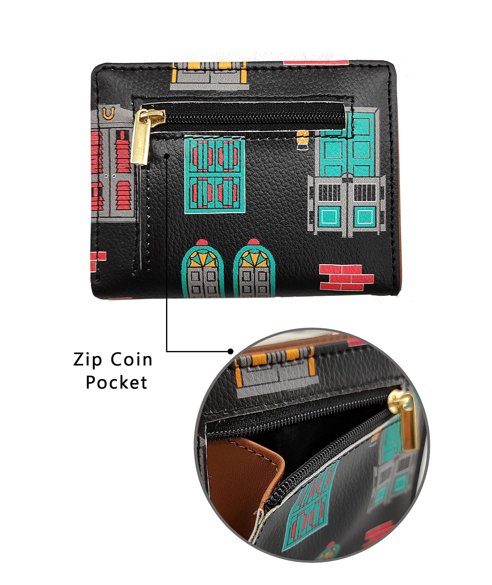 Funk For Hire Black Faux Leather Unisex Card Holder Wallet - SaumyasStore