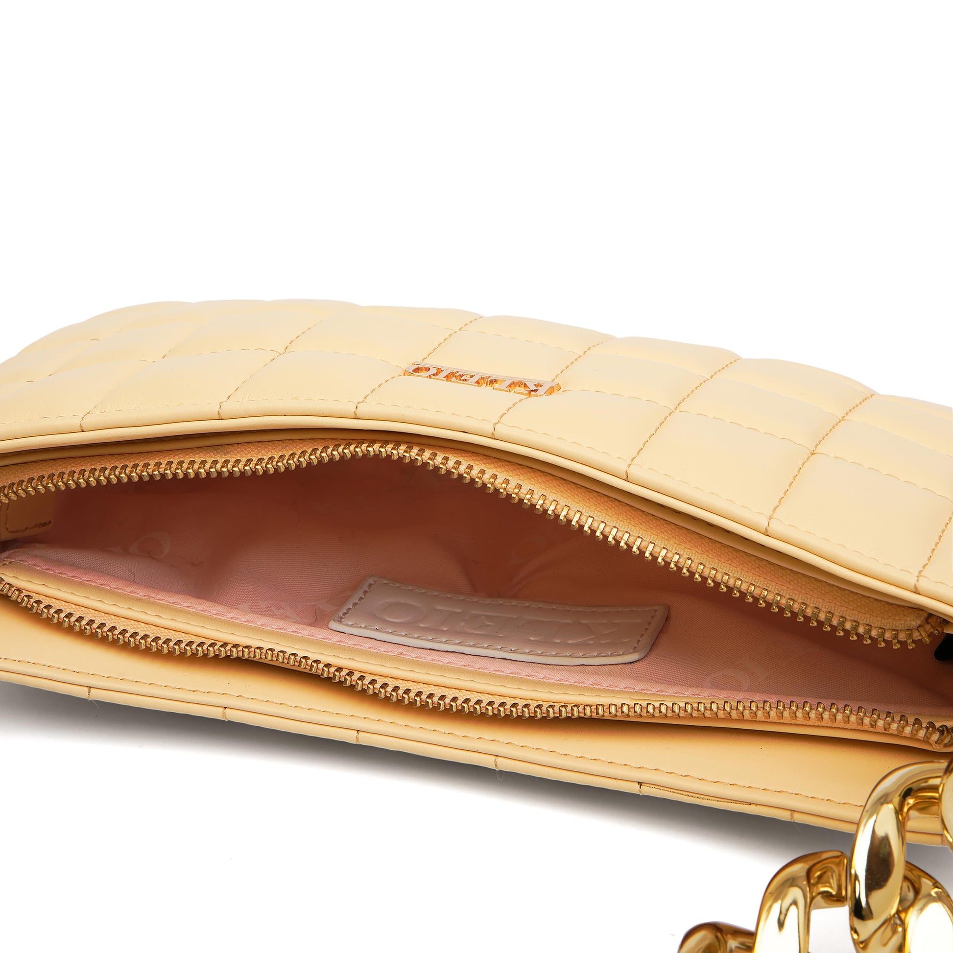 KLEIO Vegan Leather Quilted Elegant Sling Bag For Women with Zip Closure (Cream) | Casual Crossbody Bag for Girls for Everyday Use | Suitable for Parties, Functions, College & Office - SaumyasStore